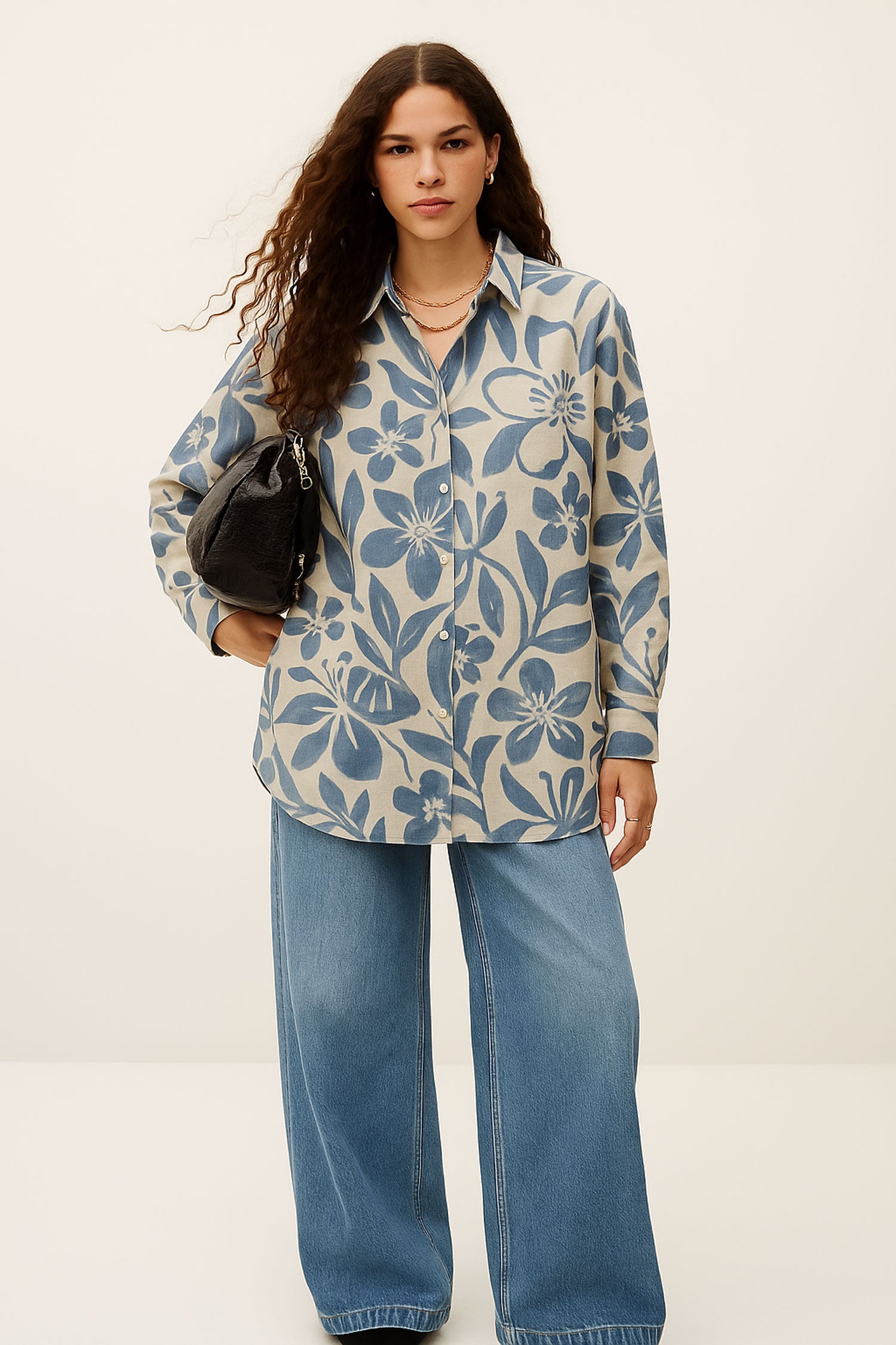 Cotton Flax Printed Shirt