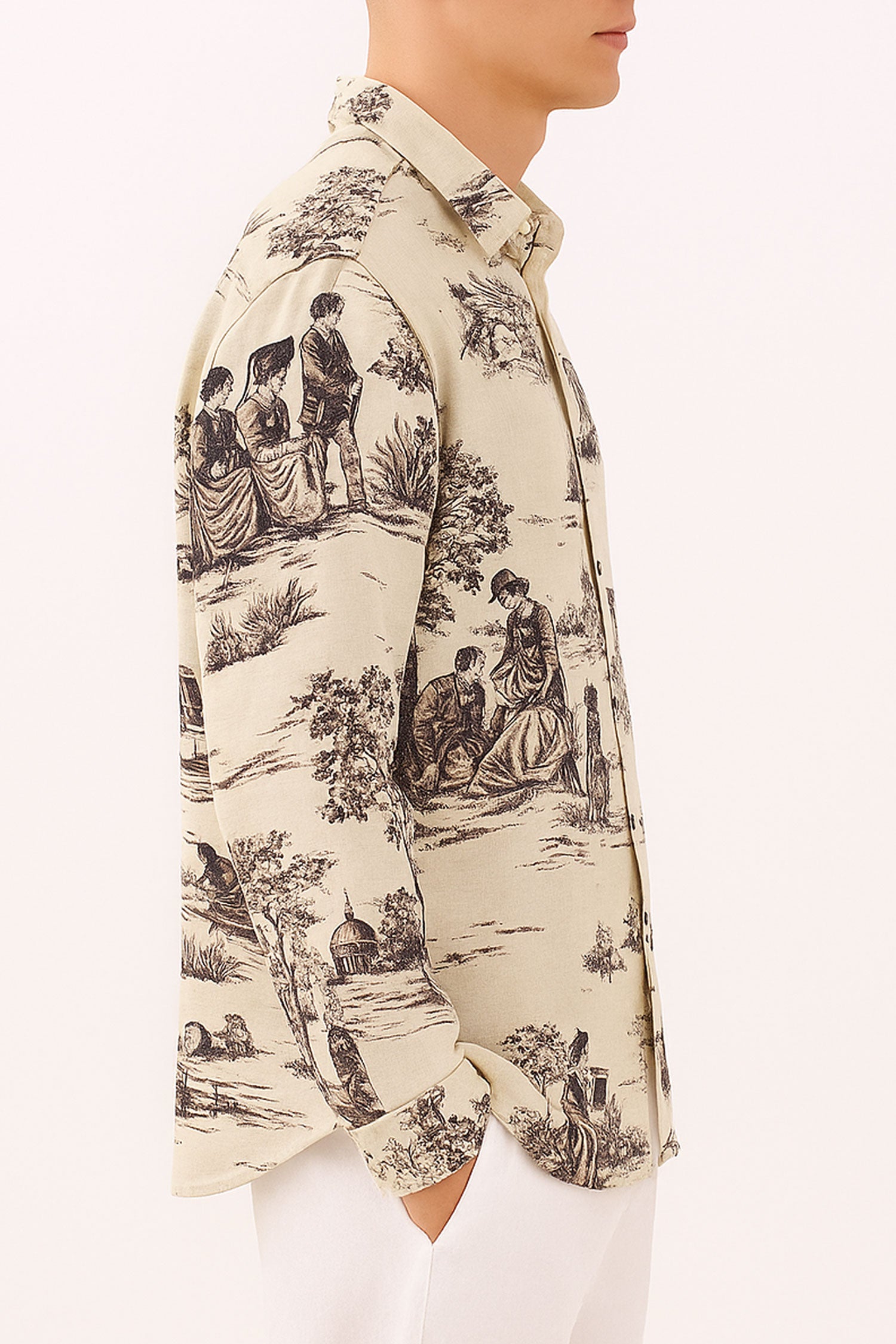 Printed Oversize Fit in Cotton Flax Fabric