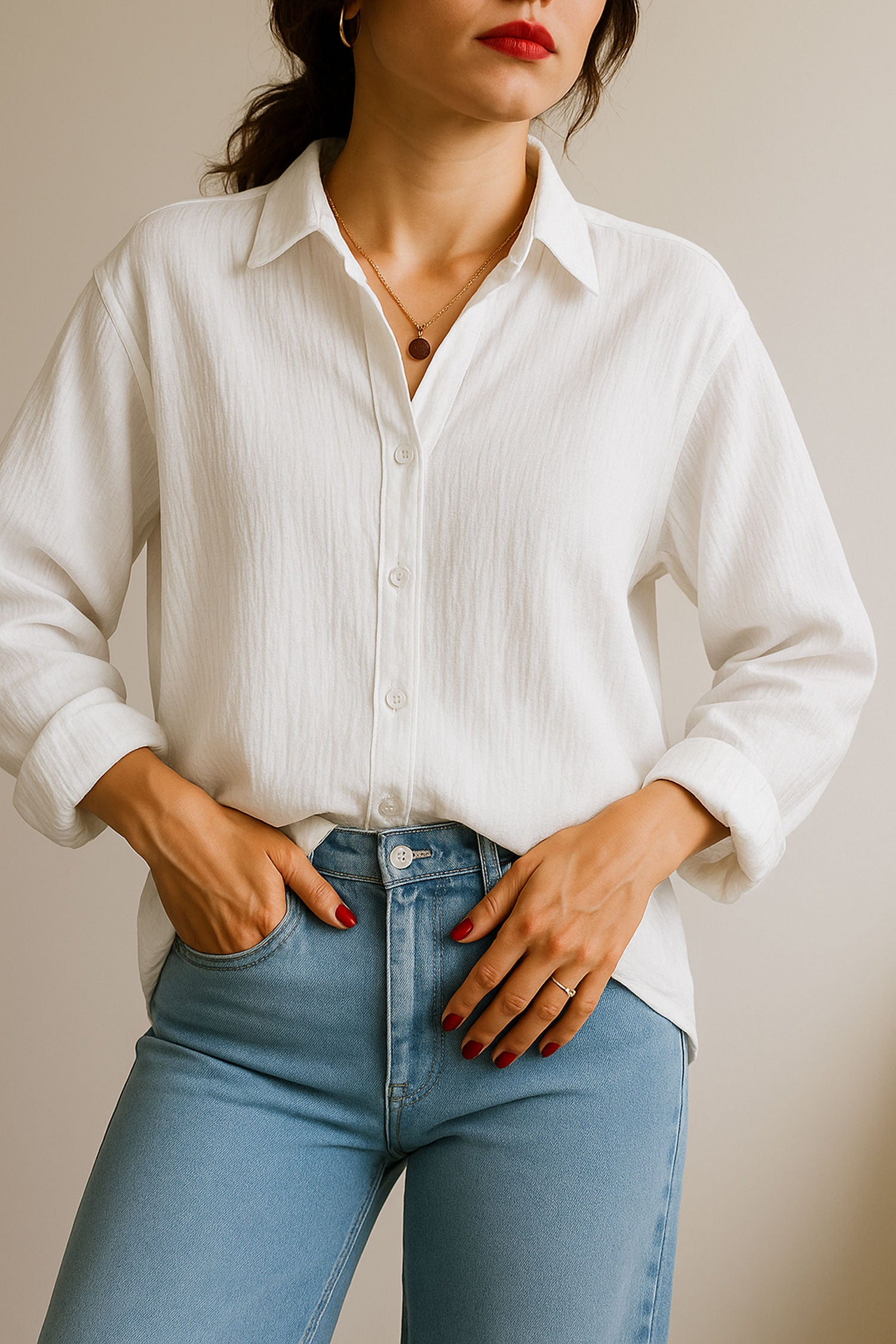Oversize Texture Shirt White