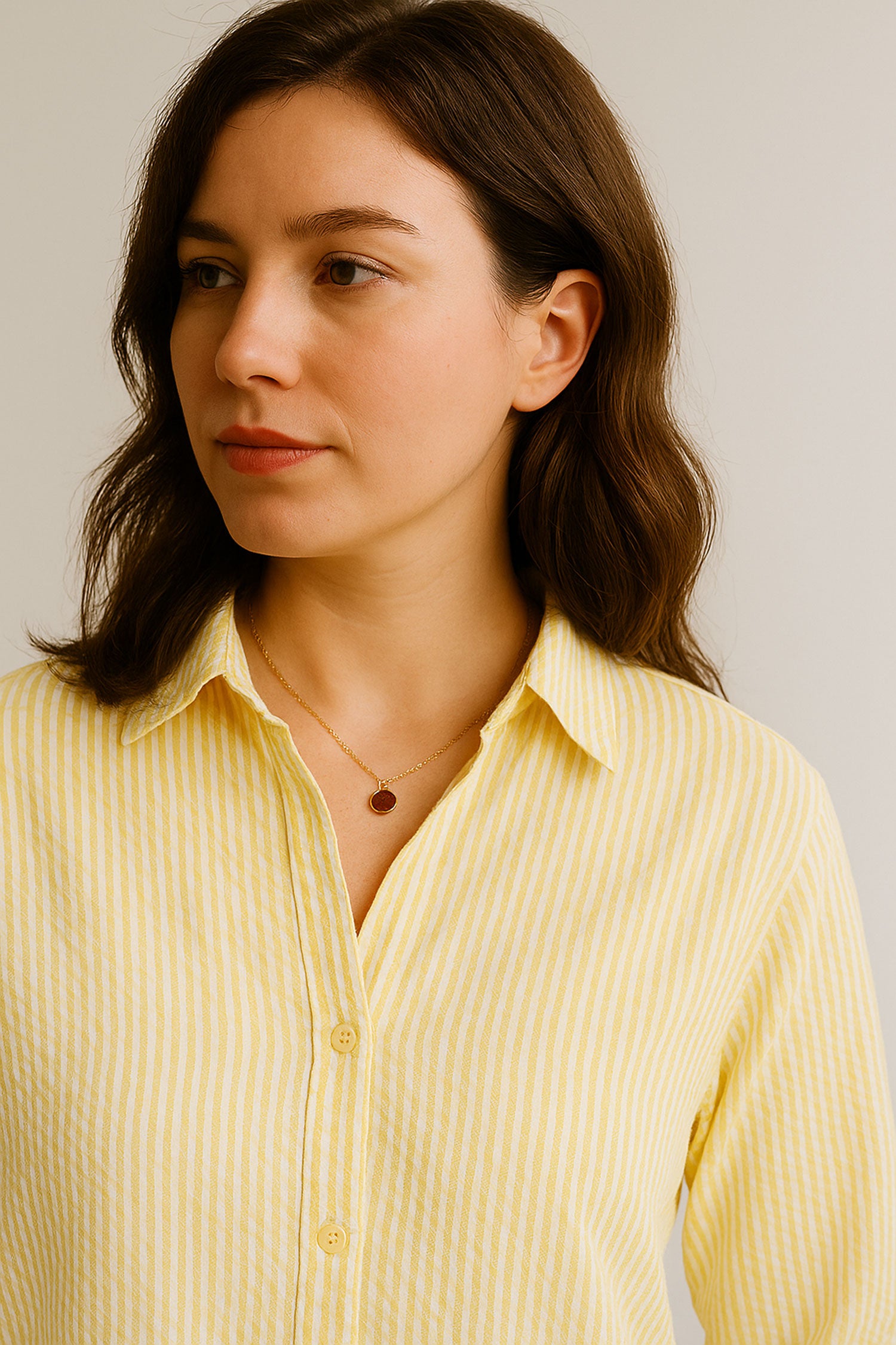 Seersucker Shirt Yellow Striped