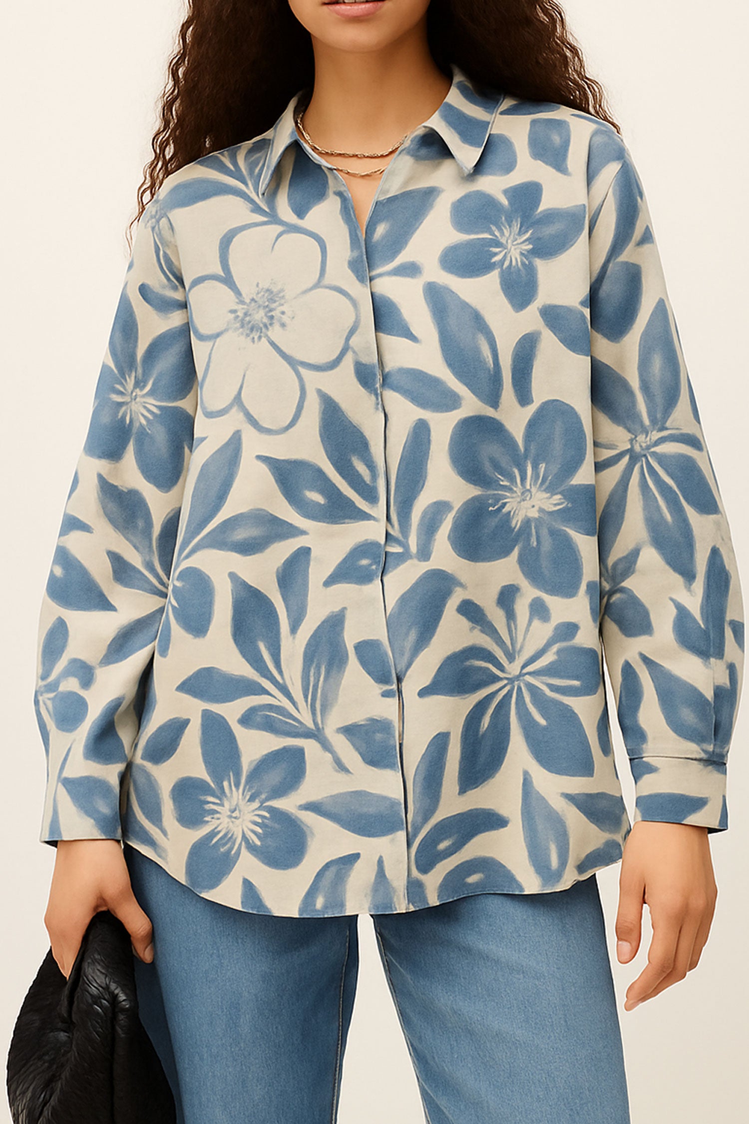 Cotton Flax Printed Shirt