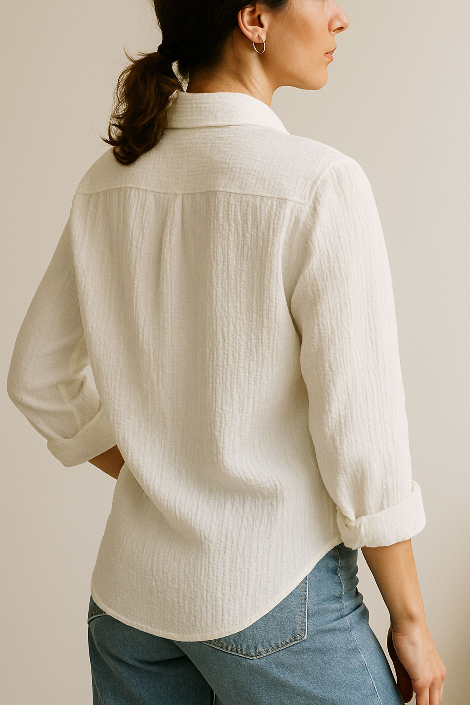 Oversize Texture Shirt White