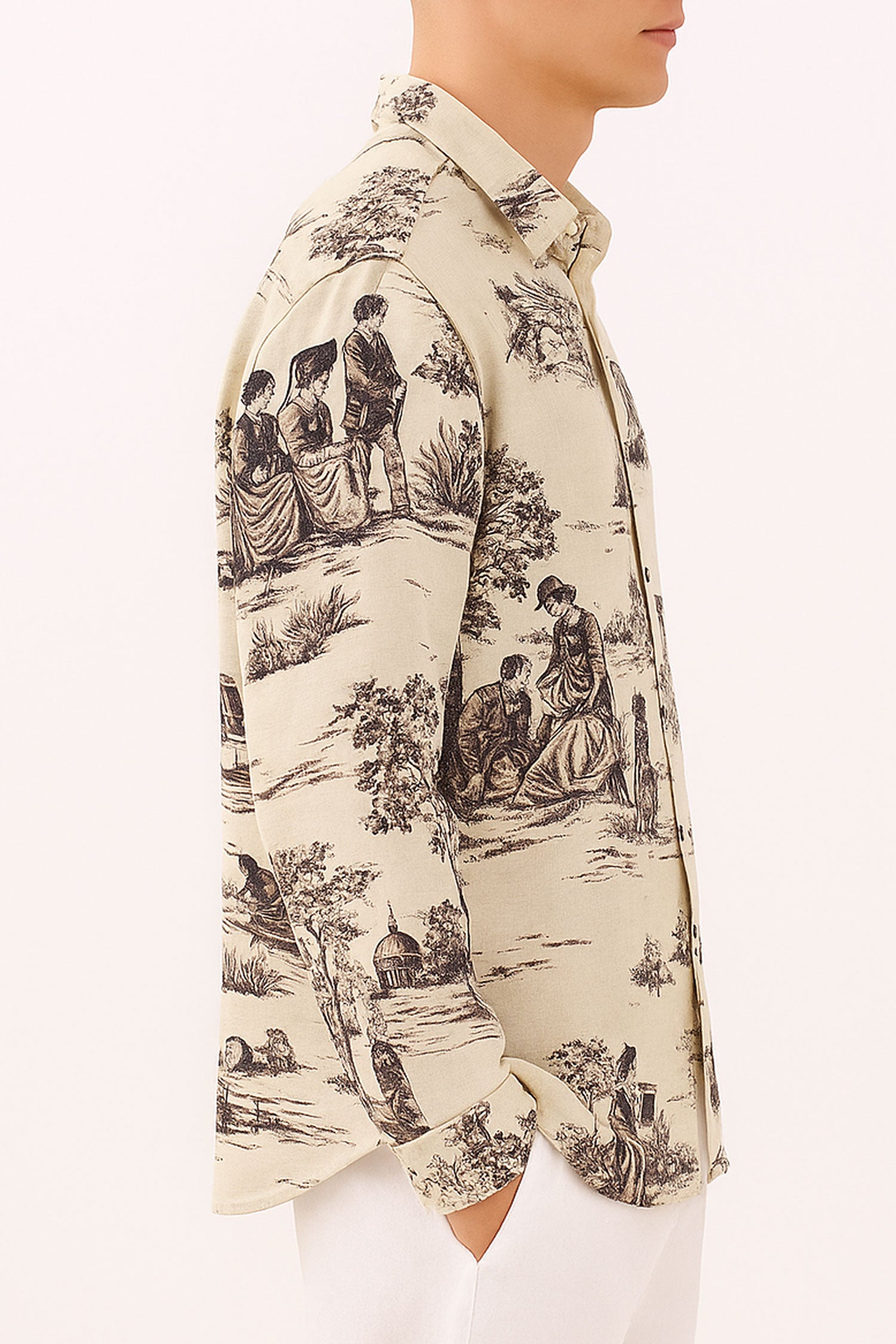 Printed Oversize Fit in Cotton Flax Fabric