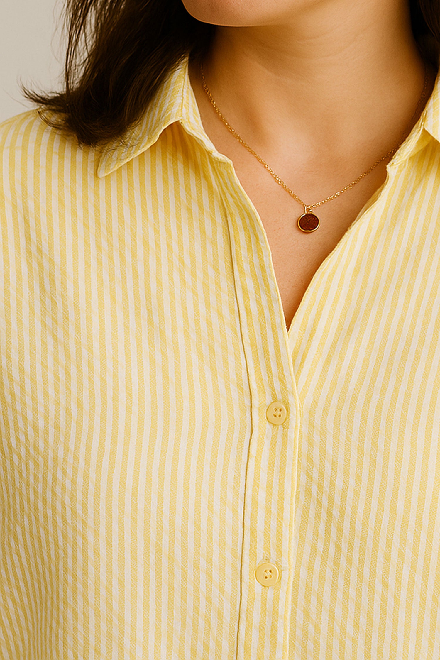 Seersucker Shirt Yellow Striped