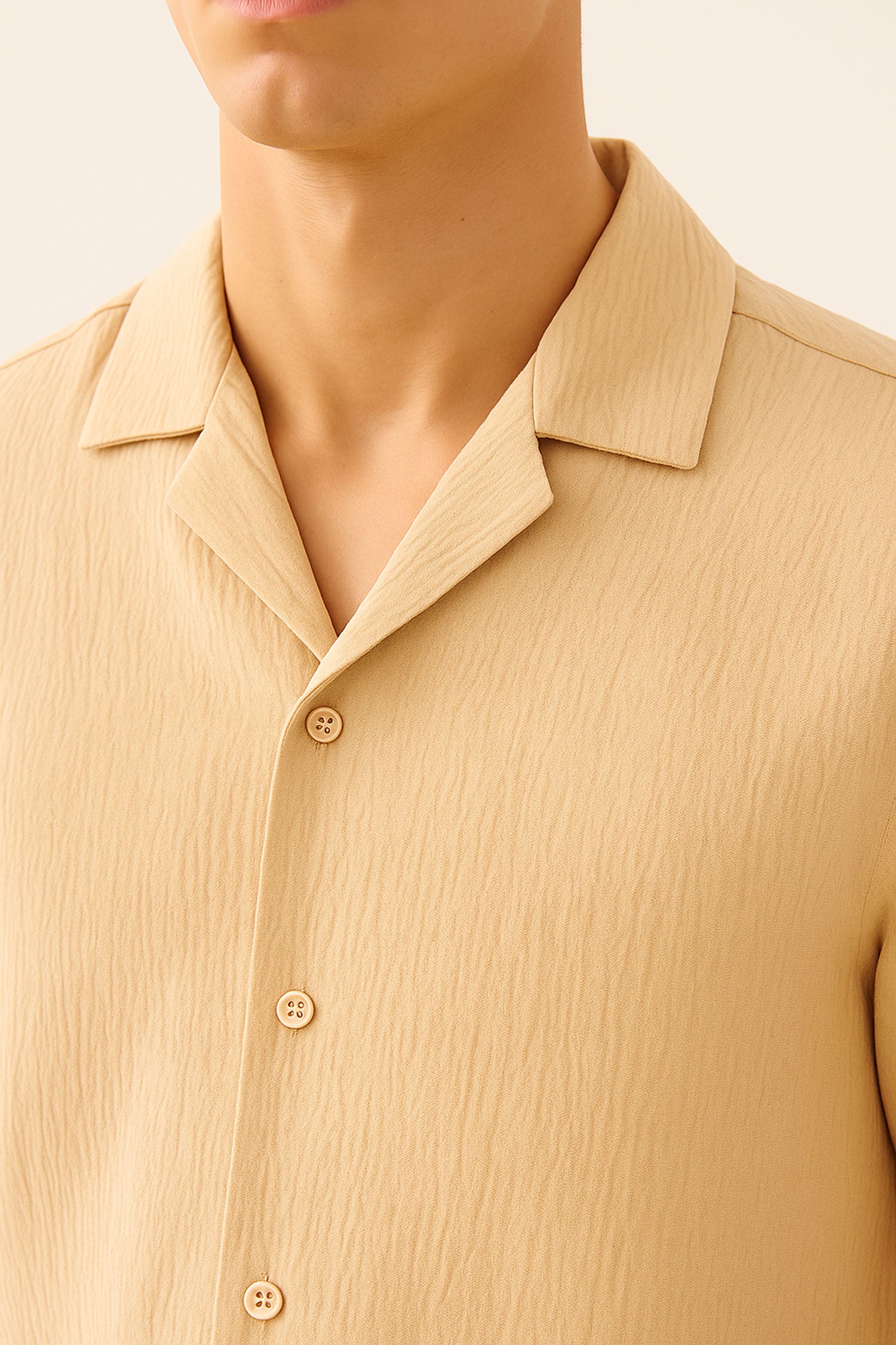 Texture Cuban Collar Shirts