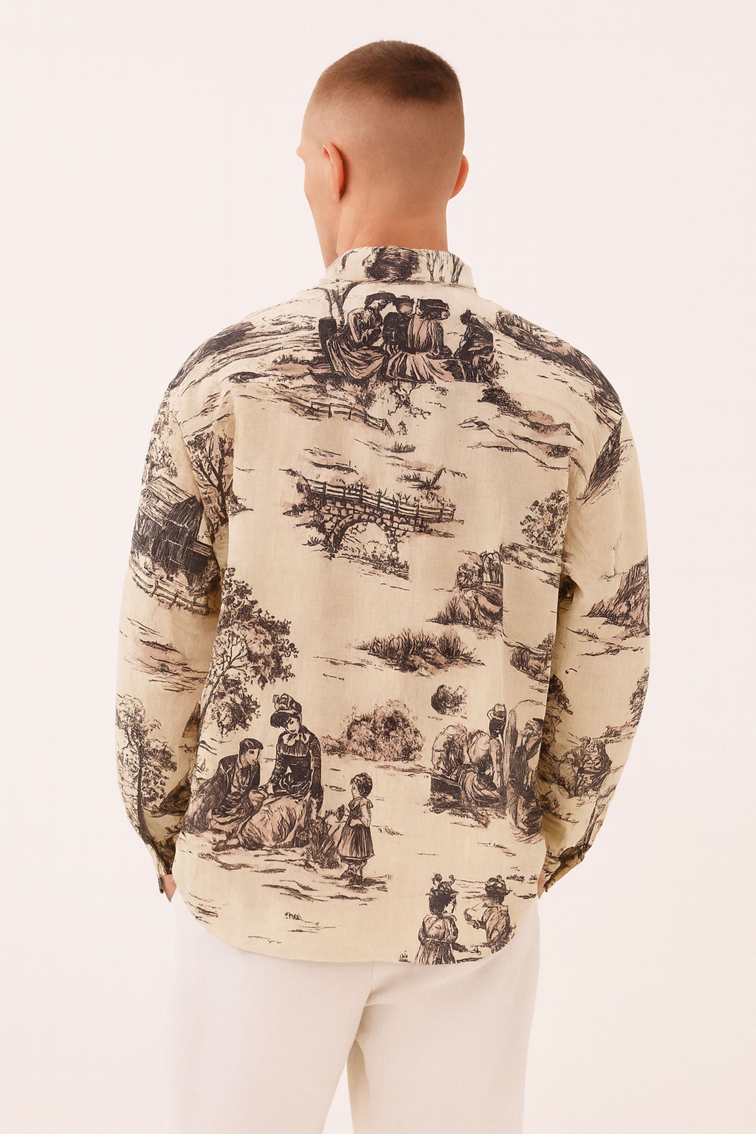 Printed Oversize Fit in Cotton Flax Fabric