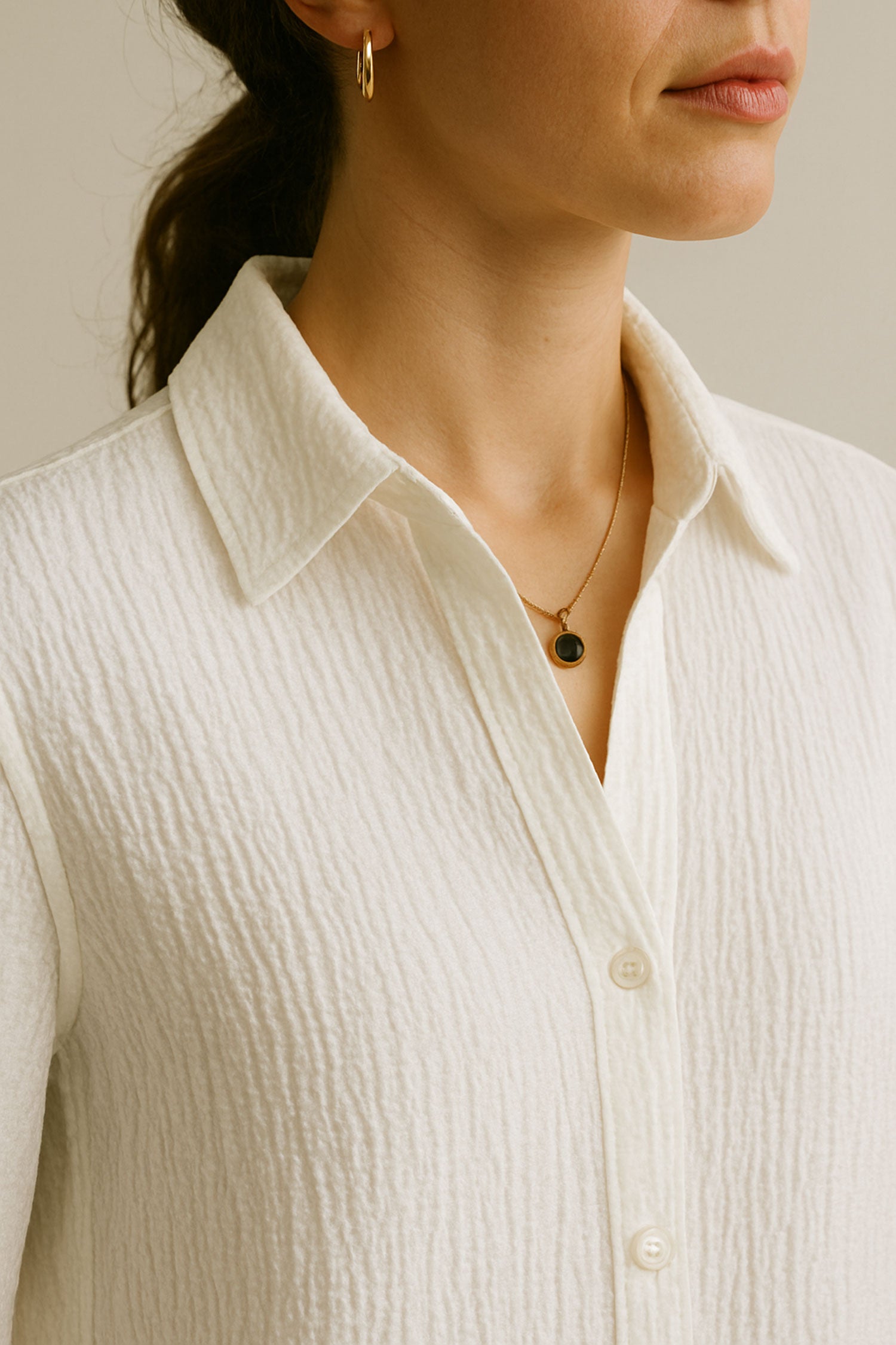 Oversize Texture Shirt White