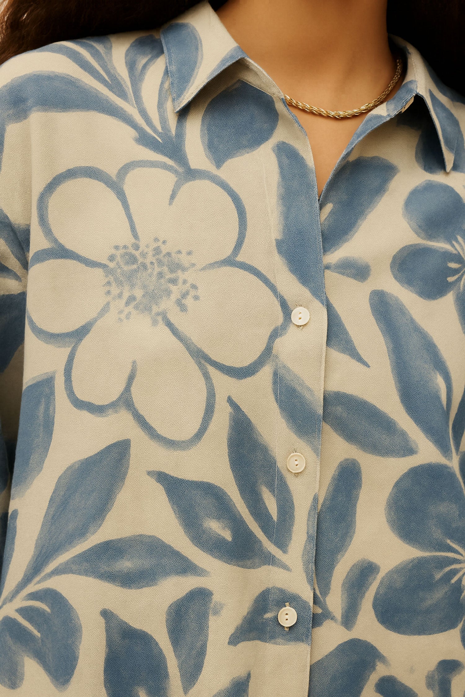 Cotton Flax Printed Shirt
