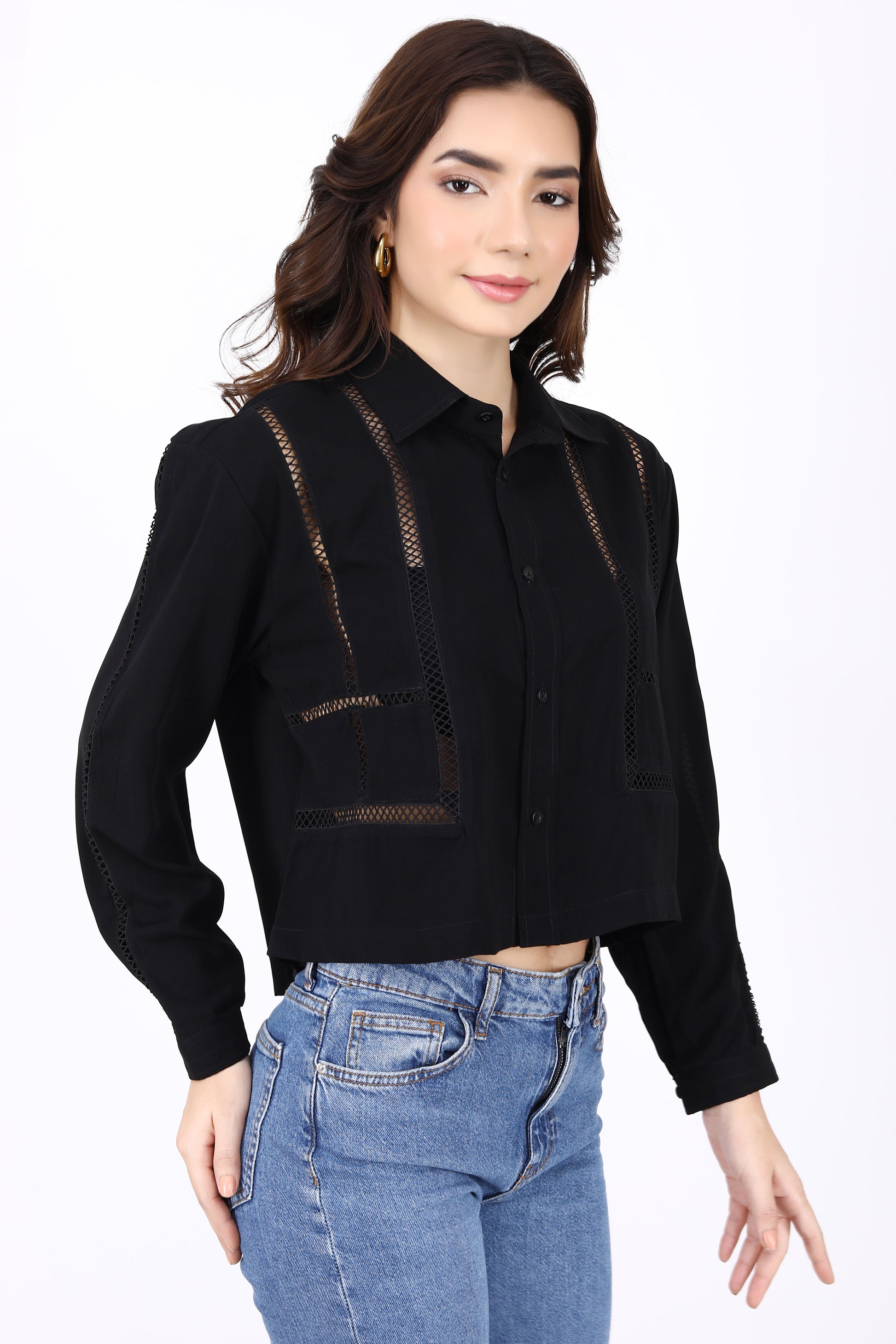 See through Crop Shirt
