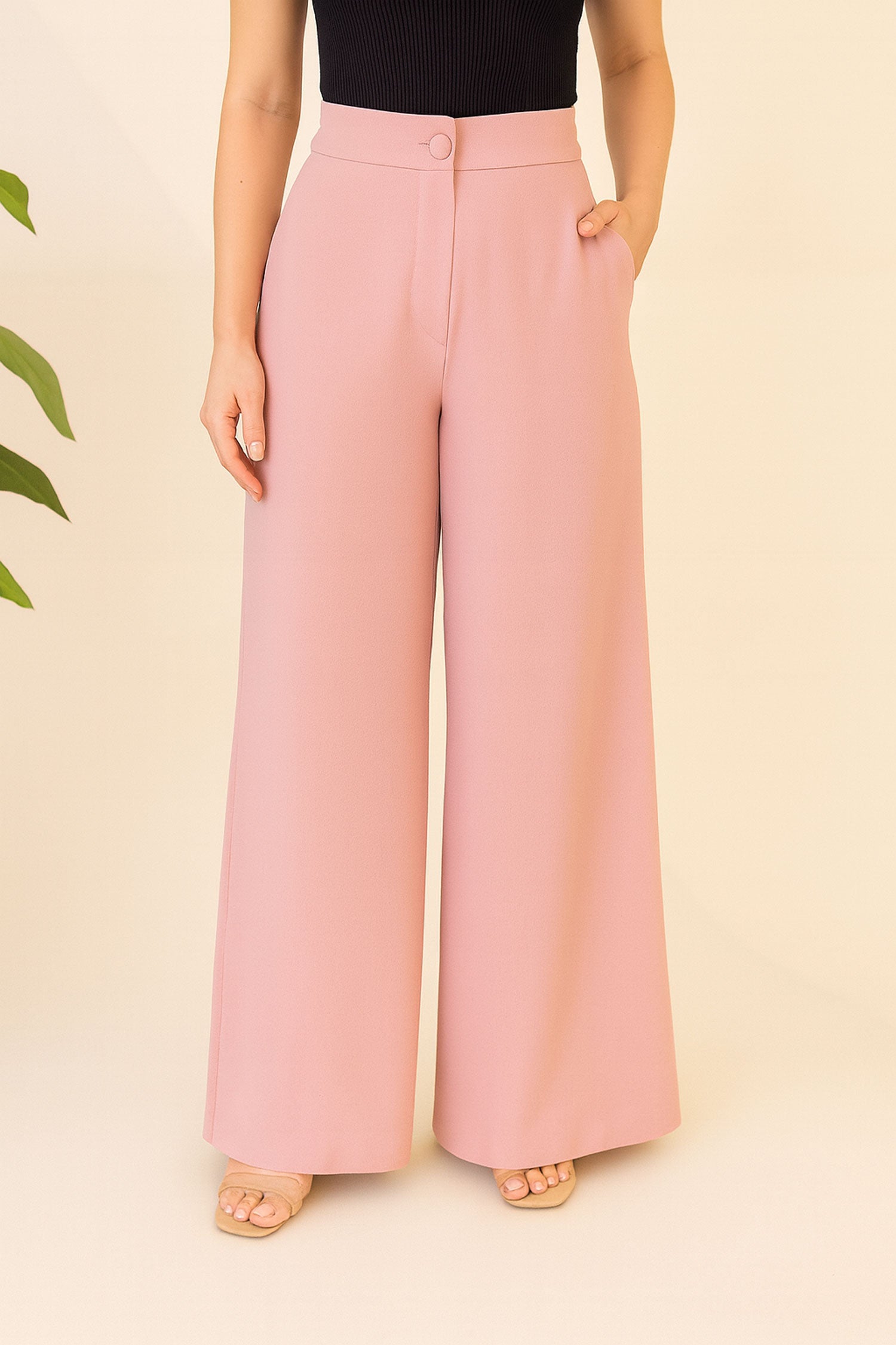 Straight Fit Wide Leg Pants