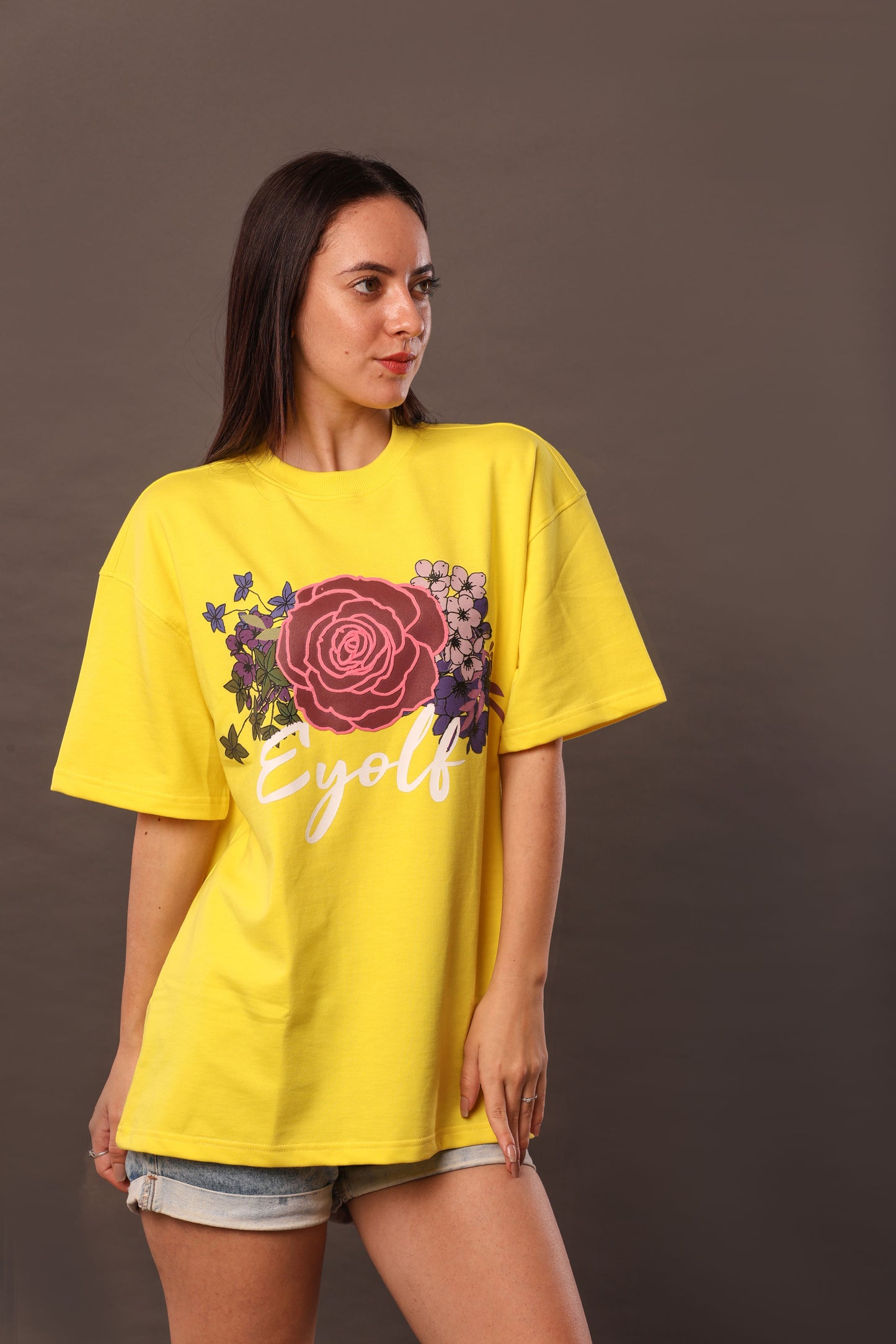 Flower Paradise oversize Tshirt- Yellow