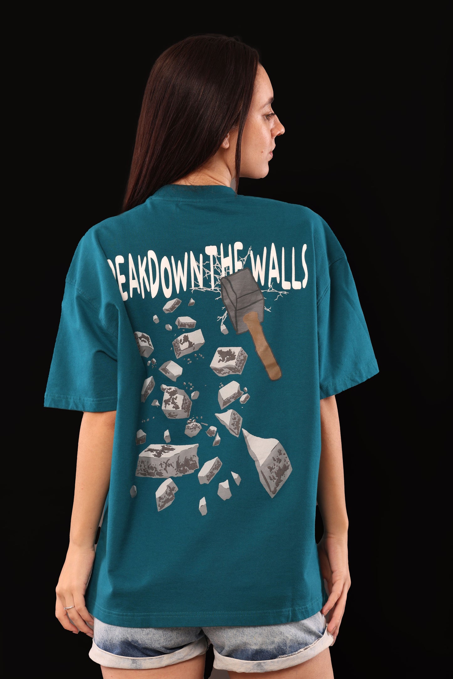 Breakthrough Boundaries Oversize Tshirt  - Teal Blue