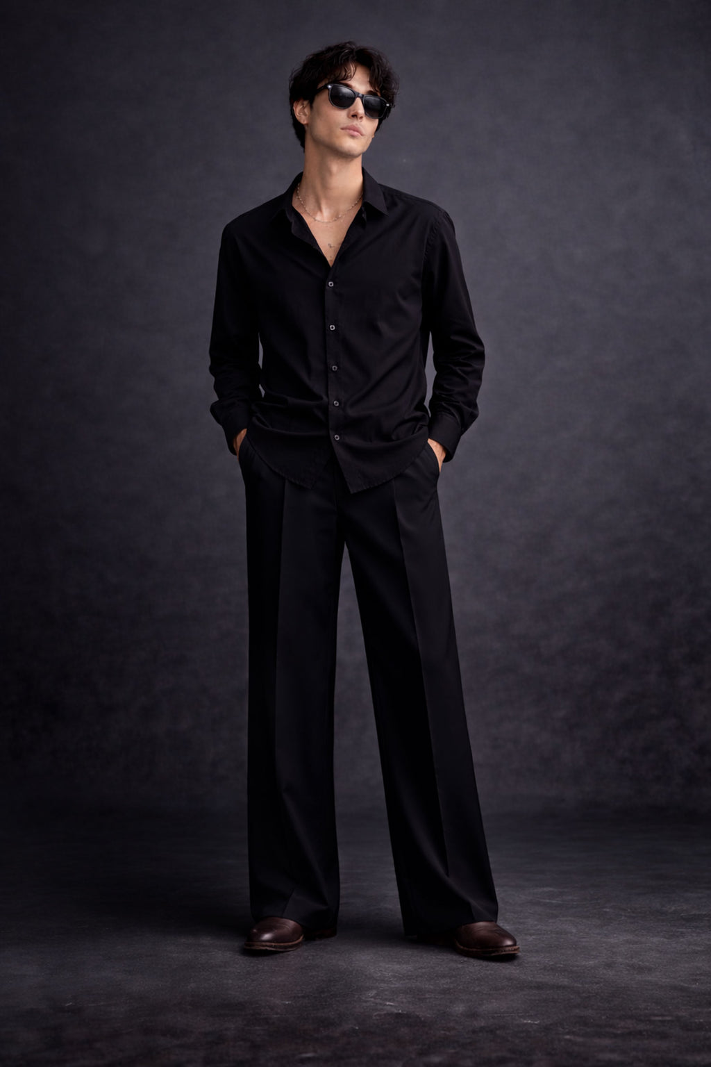 Black Evening Shirt- Regular Fit