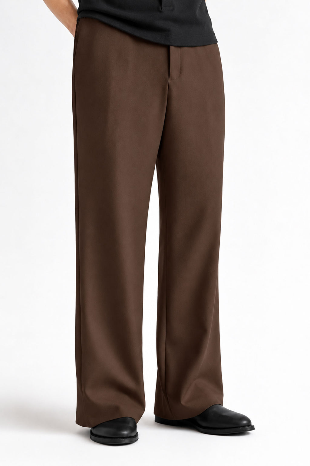 Men Straight Fit Trouser-Chocolate Brown