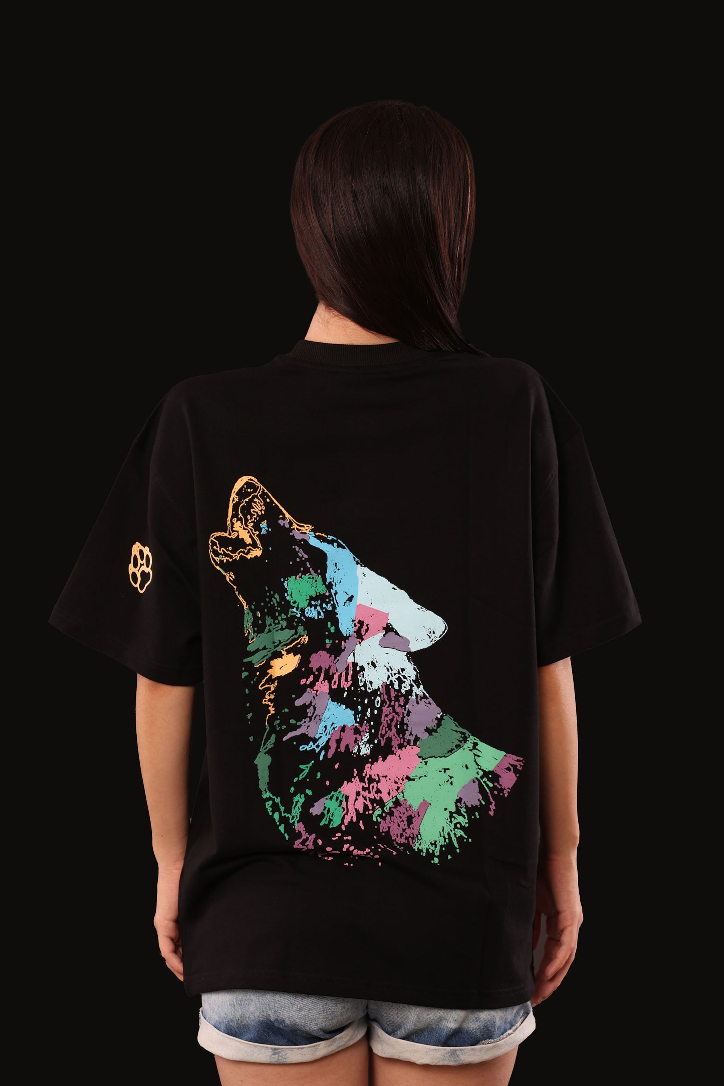 MoonLight Paws Oversize Tshirt - Black