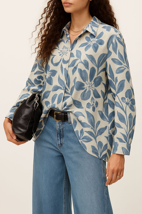 Cotton Flax Printed Shirt
