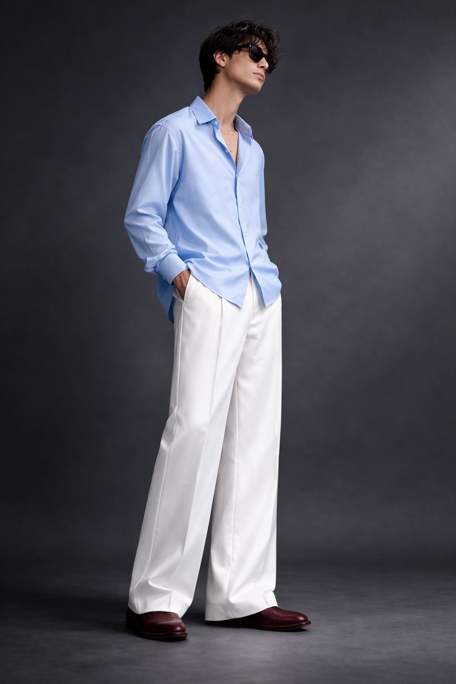 Sky Blue Evening Shirt- Regular Fit