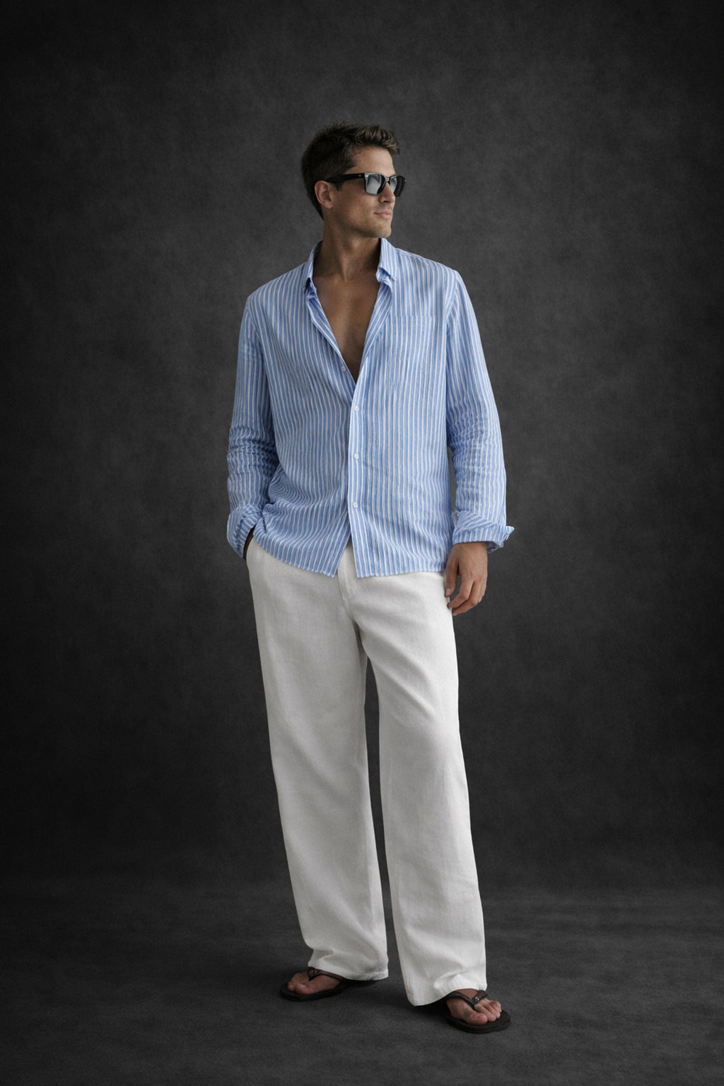 SeerSucker Shirt in Relaxed Fit-Blue