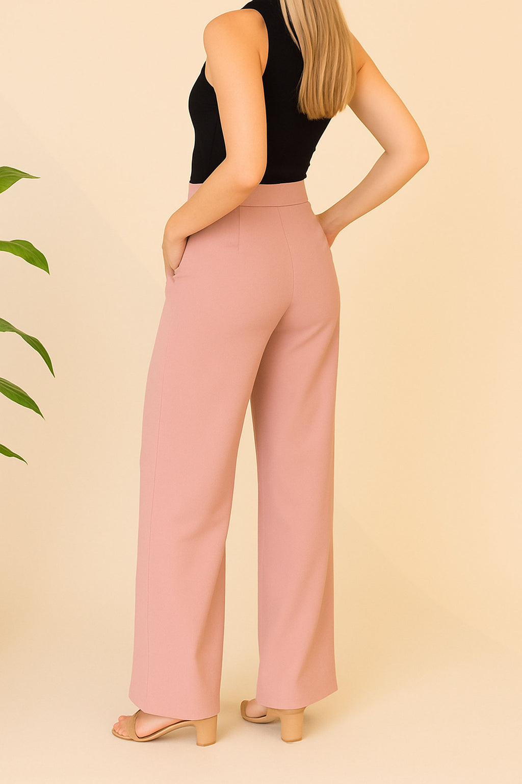 Straight Fit Wide Leg Pants