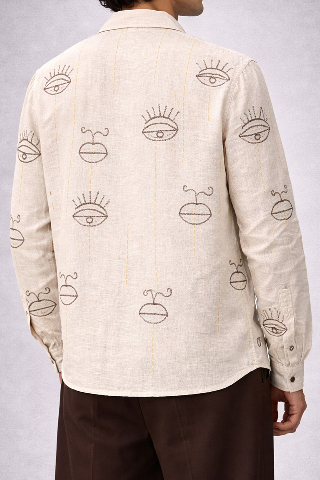 Hand-Embroidered Flax Kora Shirt