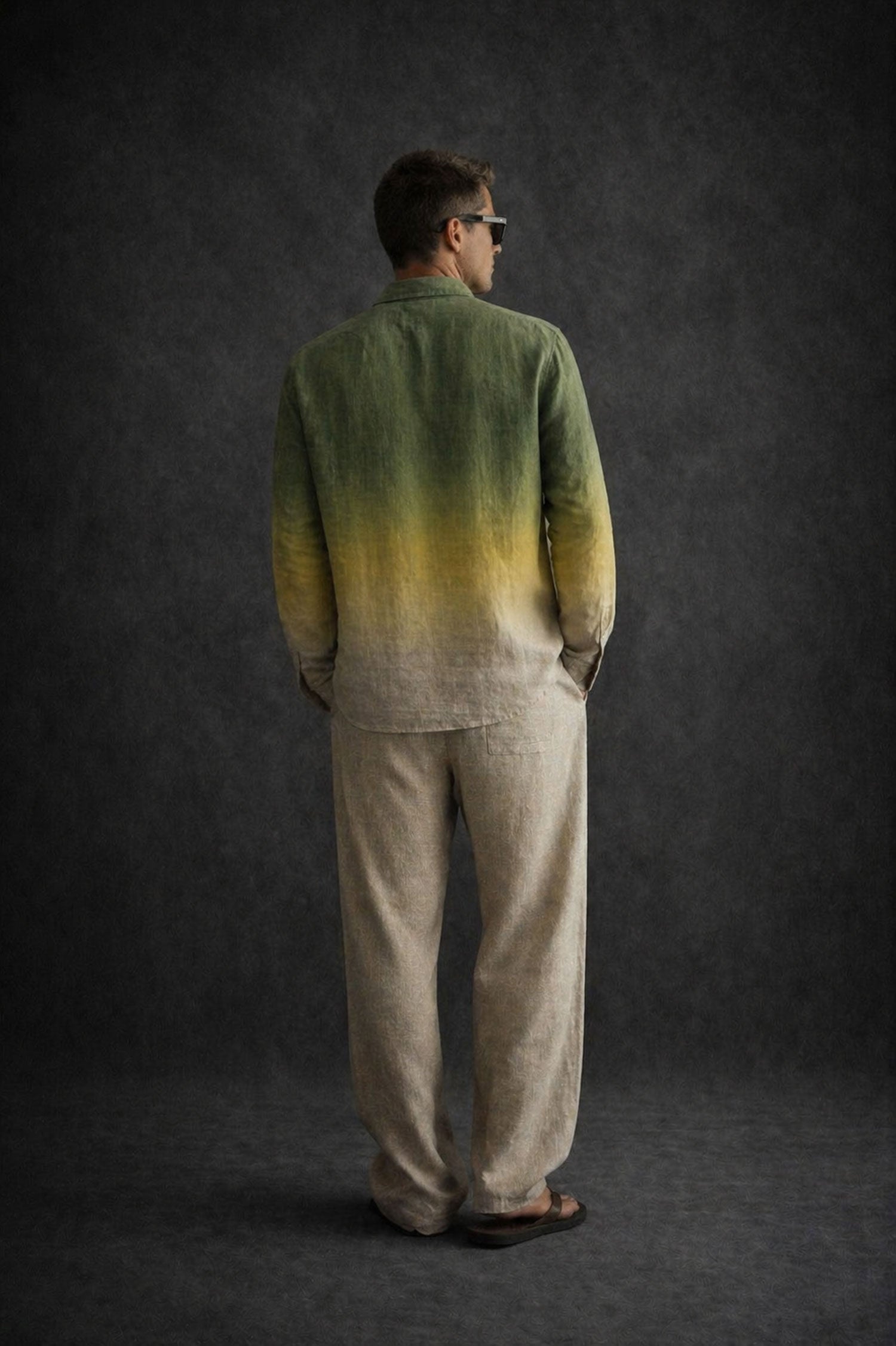 Men Linen Shirt- Ombre
