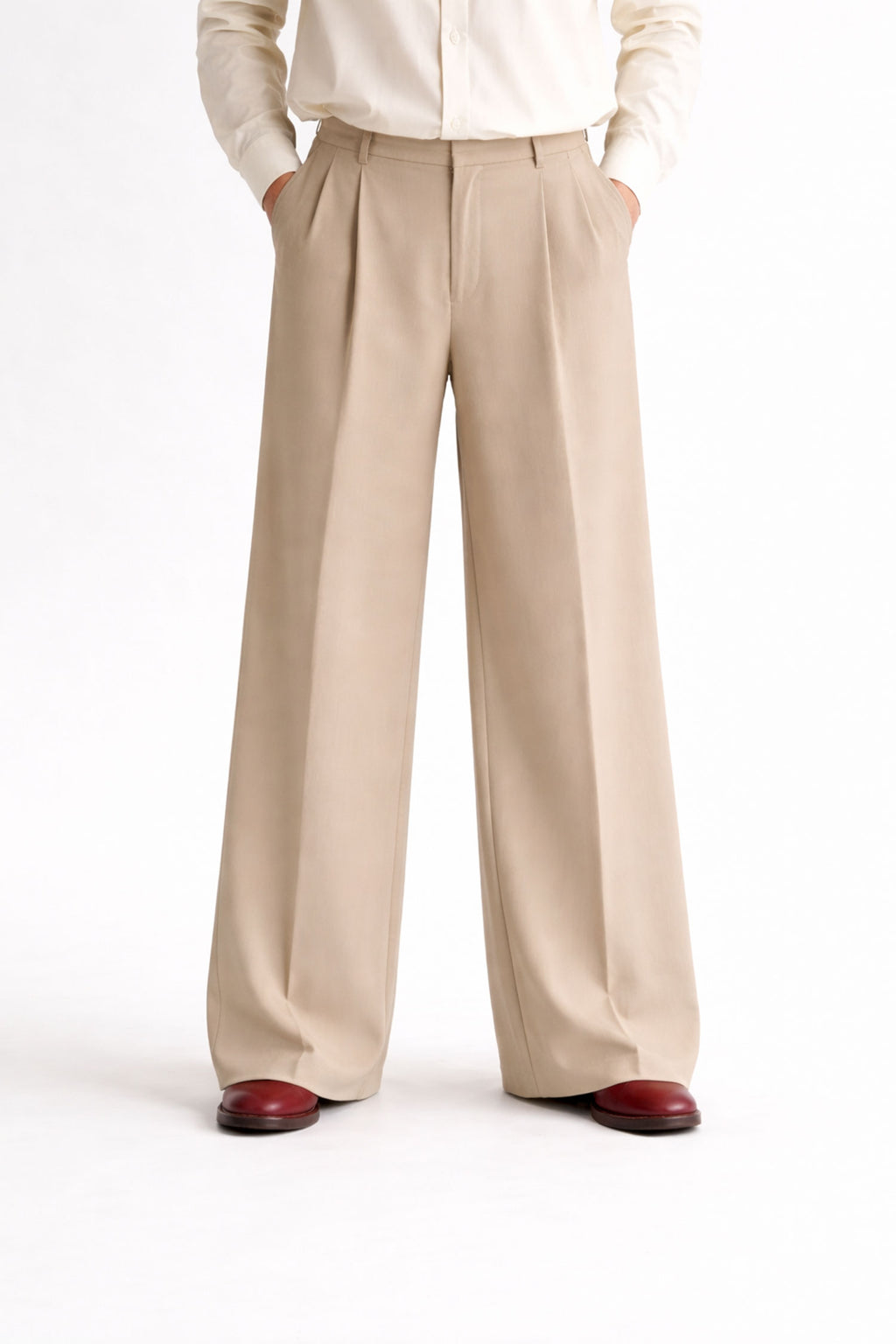 Wide Leg Pants- Beige