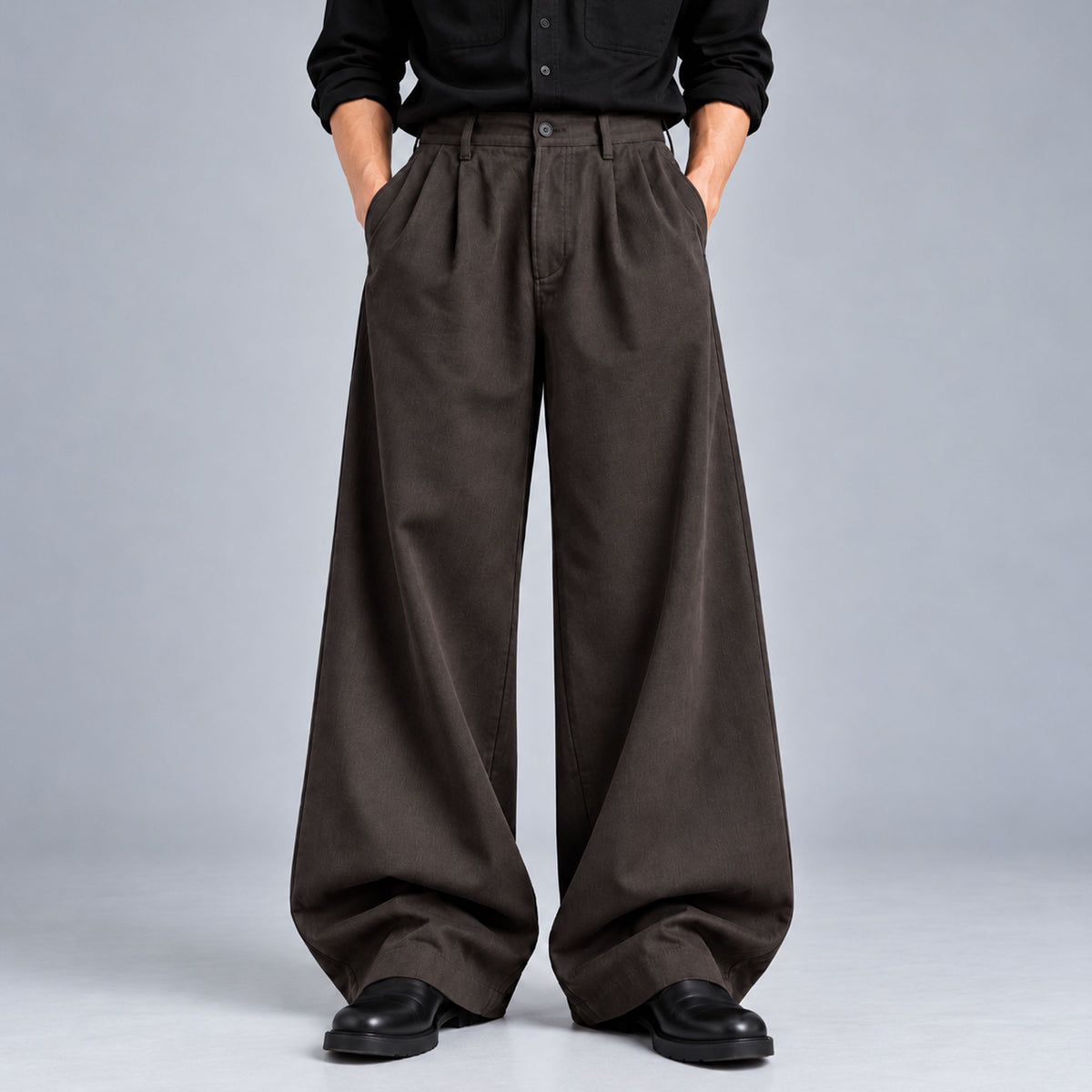 The Cotton-Flax Workwear Trouser-Chocolate Brown