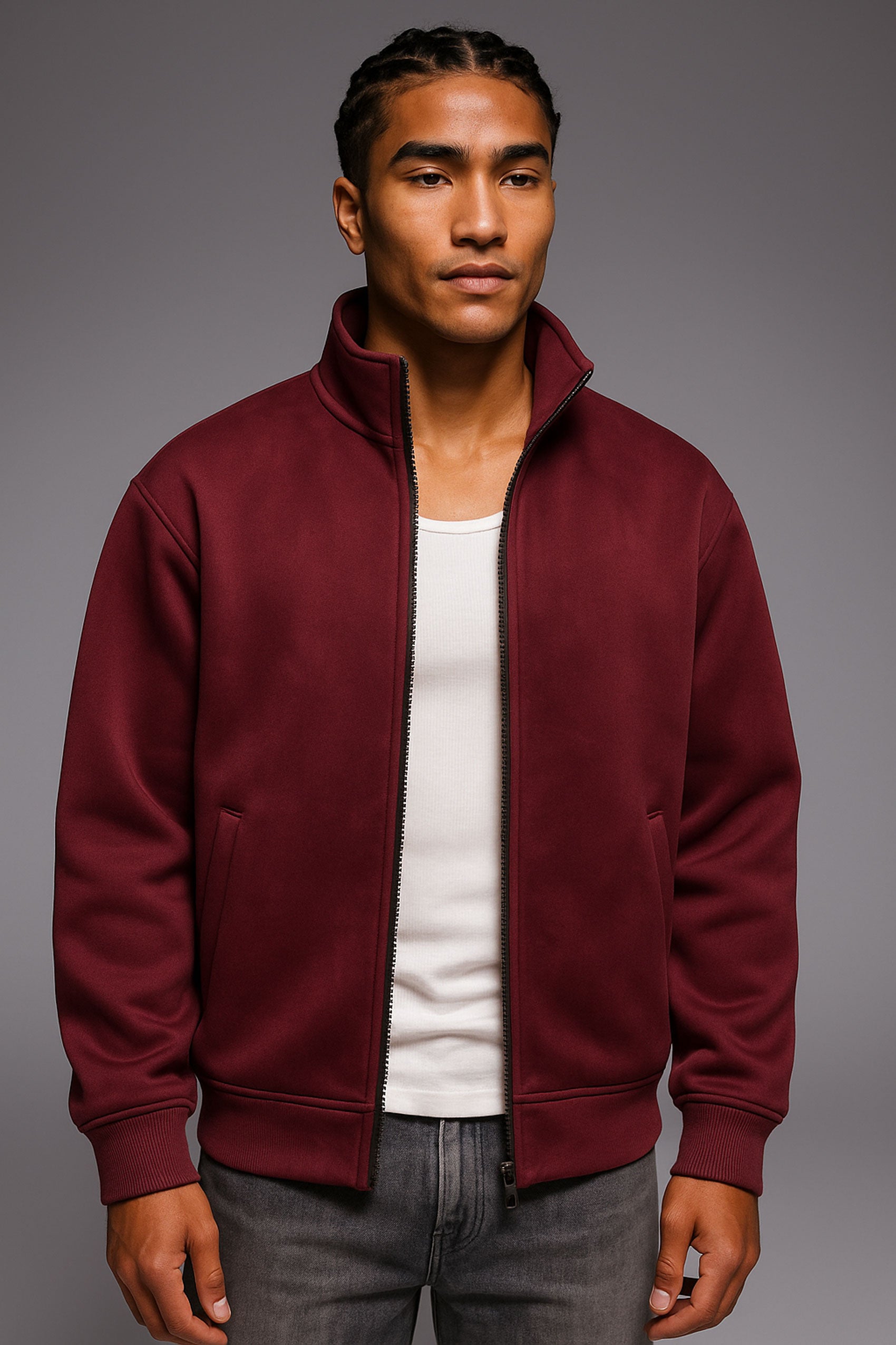 Neoprene Zipper Sweatshirt