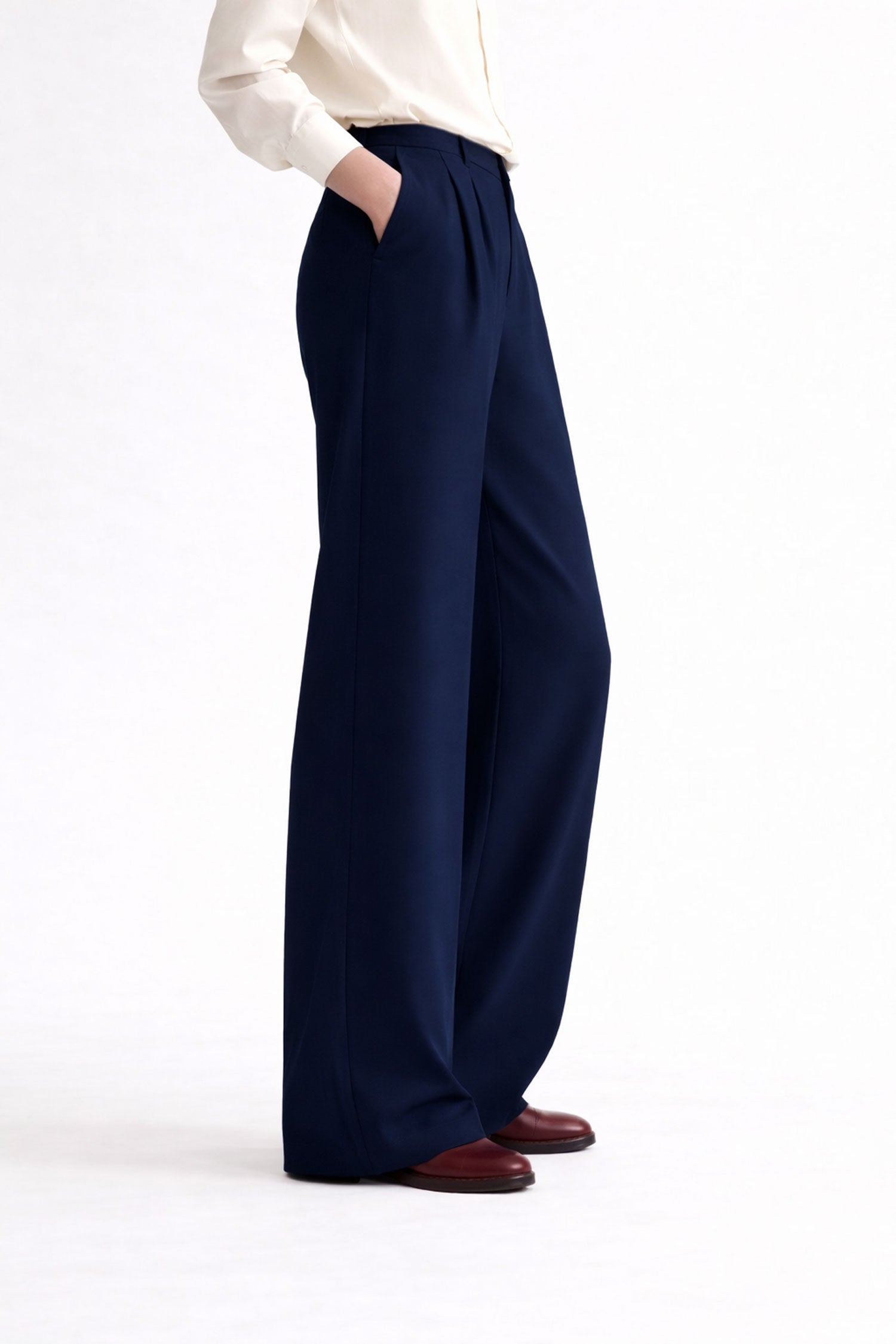 Wide Leg Pants- Navy Blue