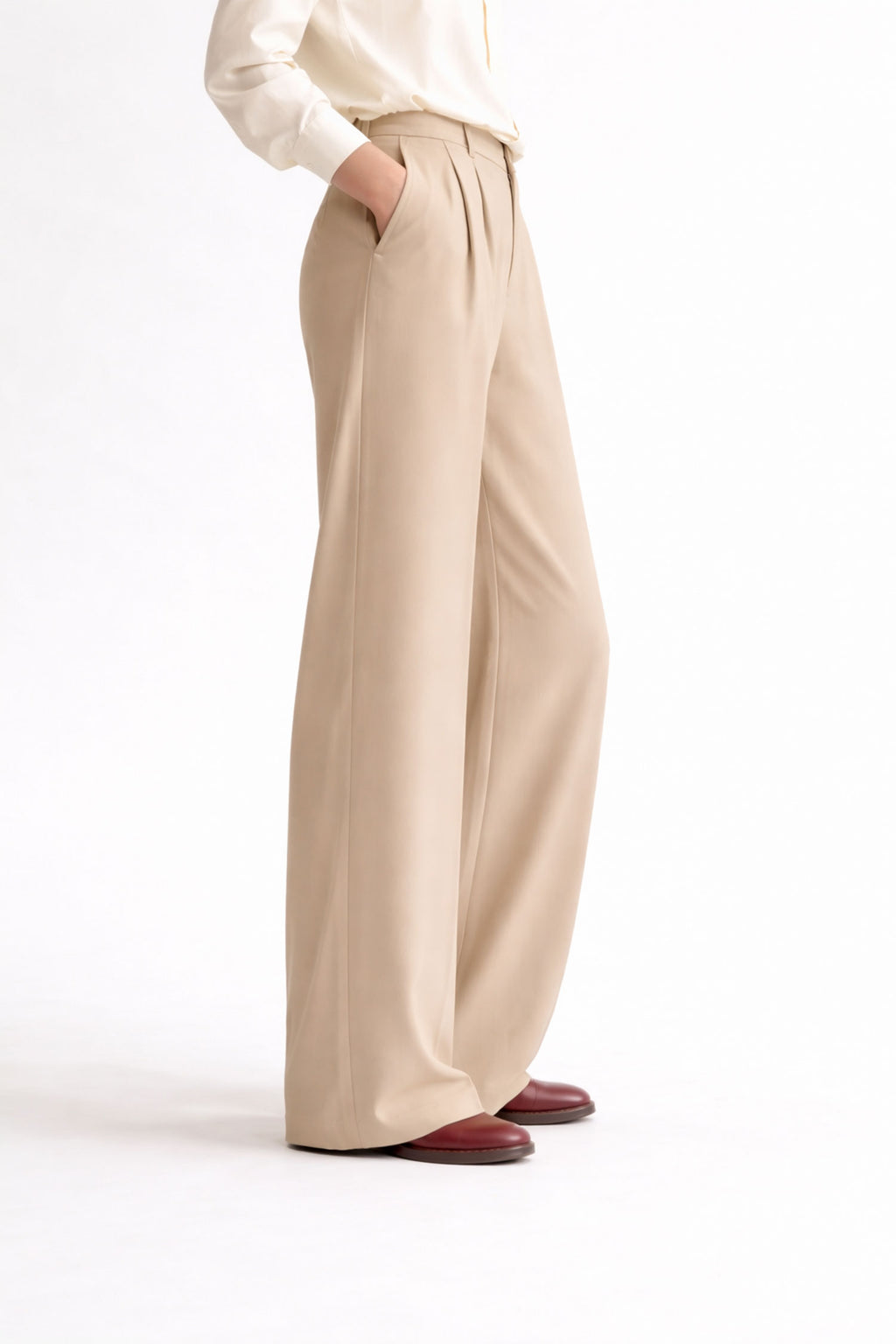 Wide Leg Pants- Beige