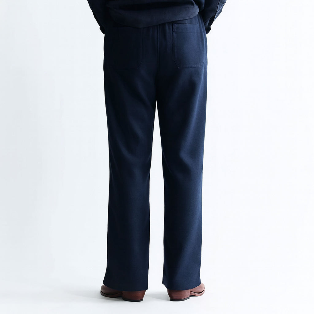Men Straight Fit Trouser-Navy Blue