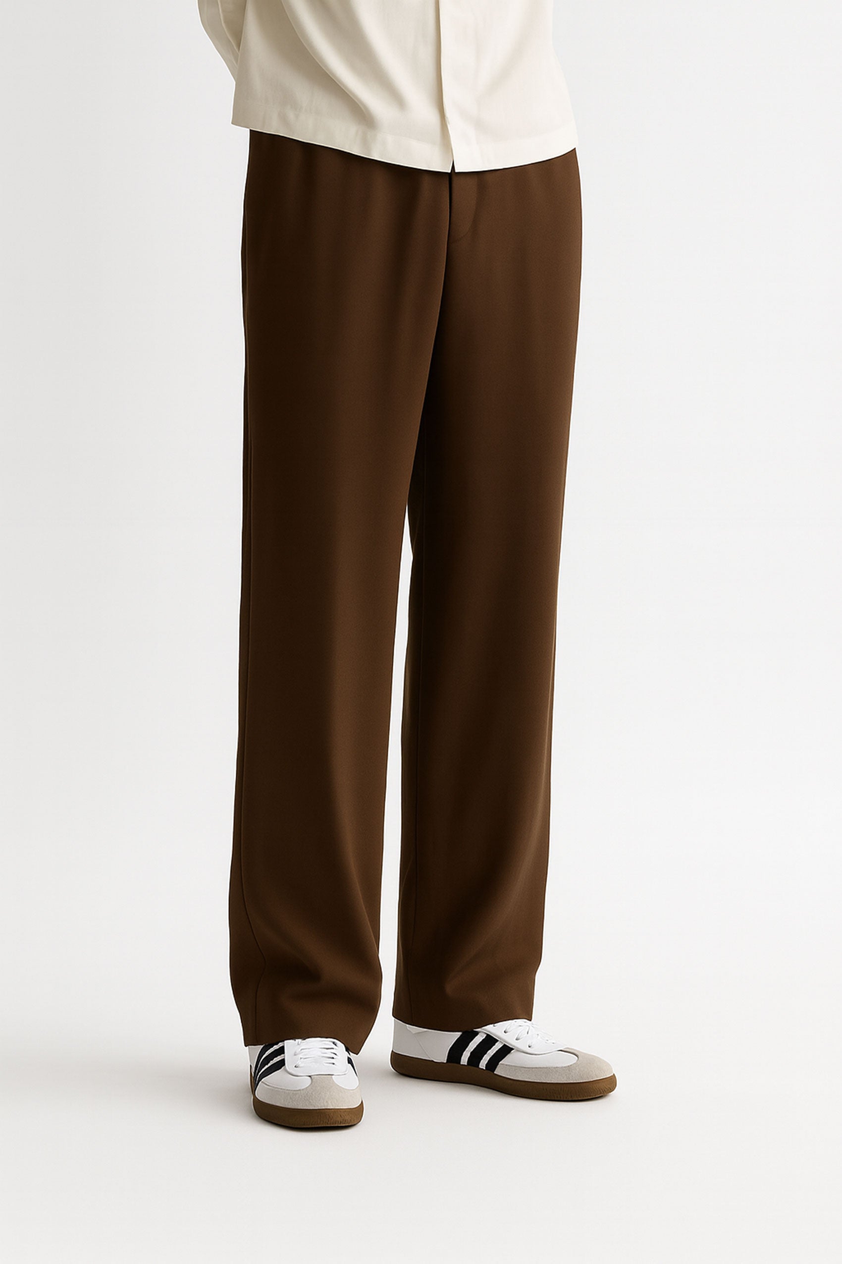Men Straight Fit Trouser-Brown