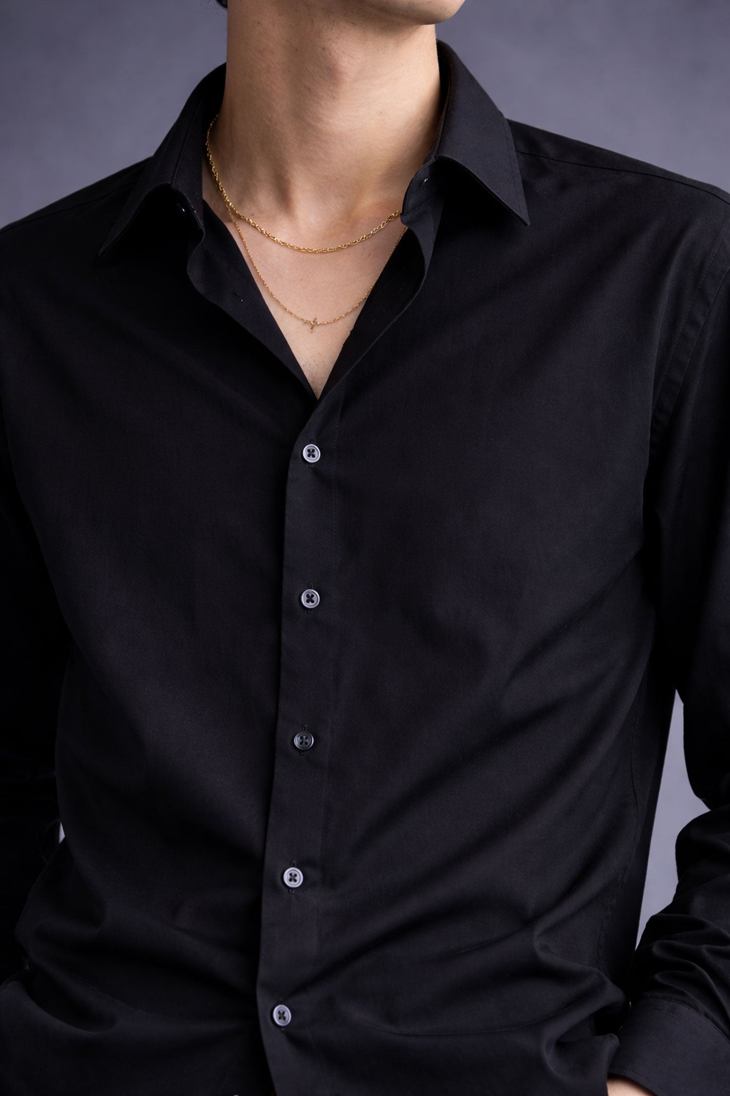 Black Evening Shirt- Regular Fit