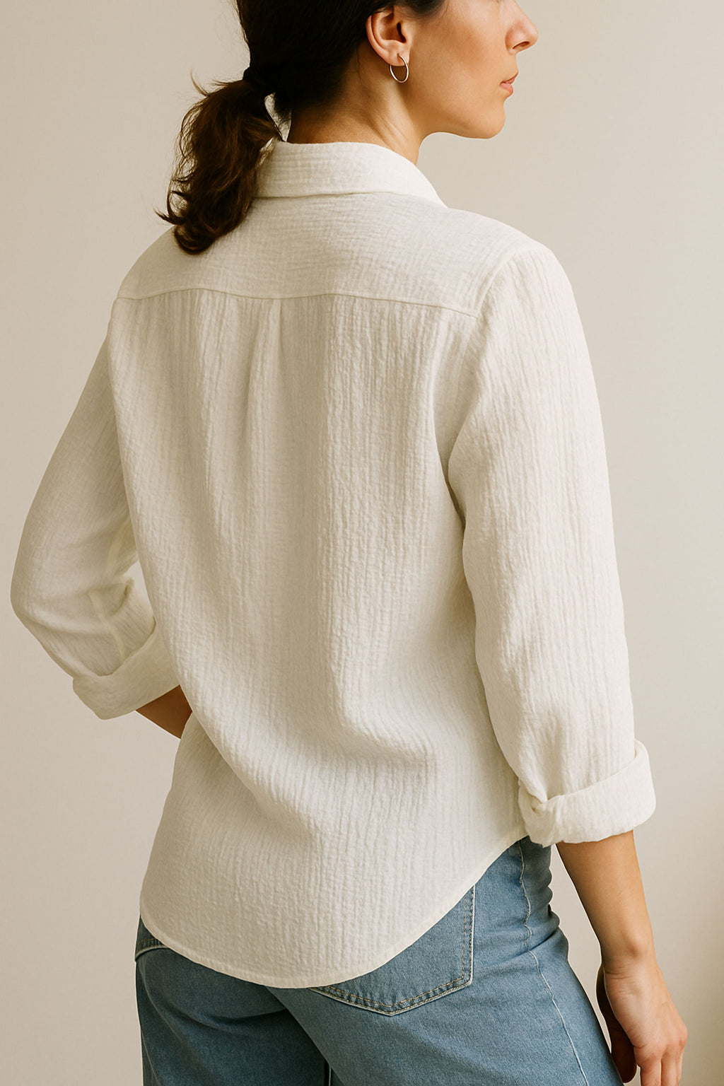Oversize Texture Shirt White