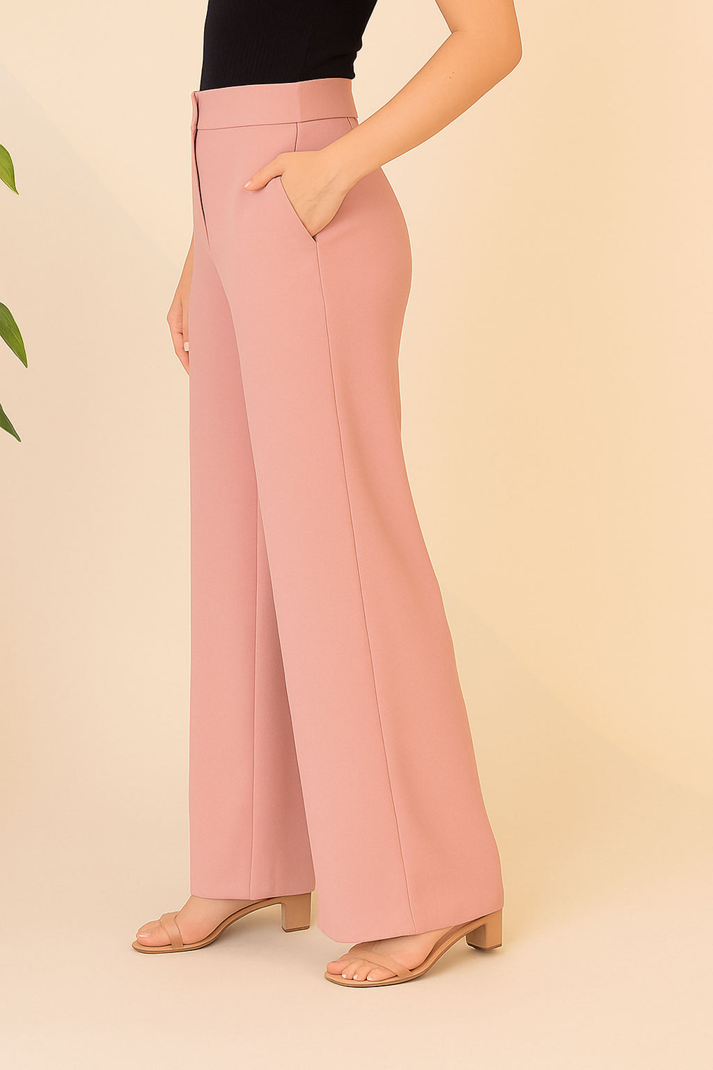 Straight Fit Wide Leg Pants