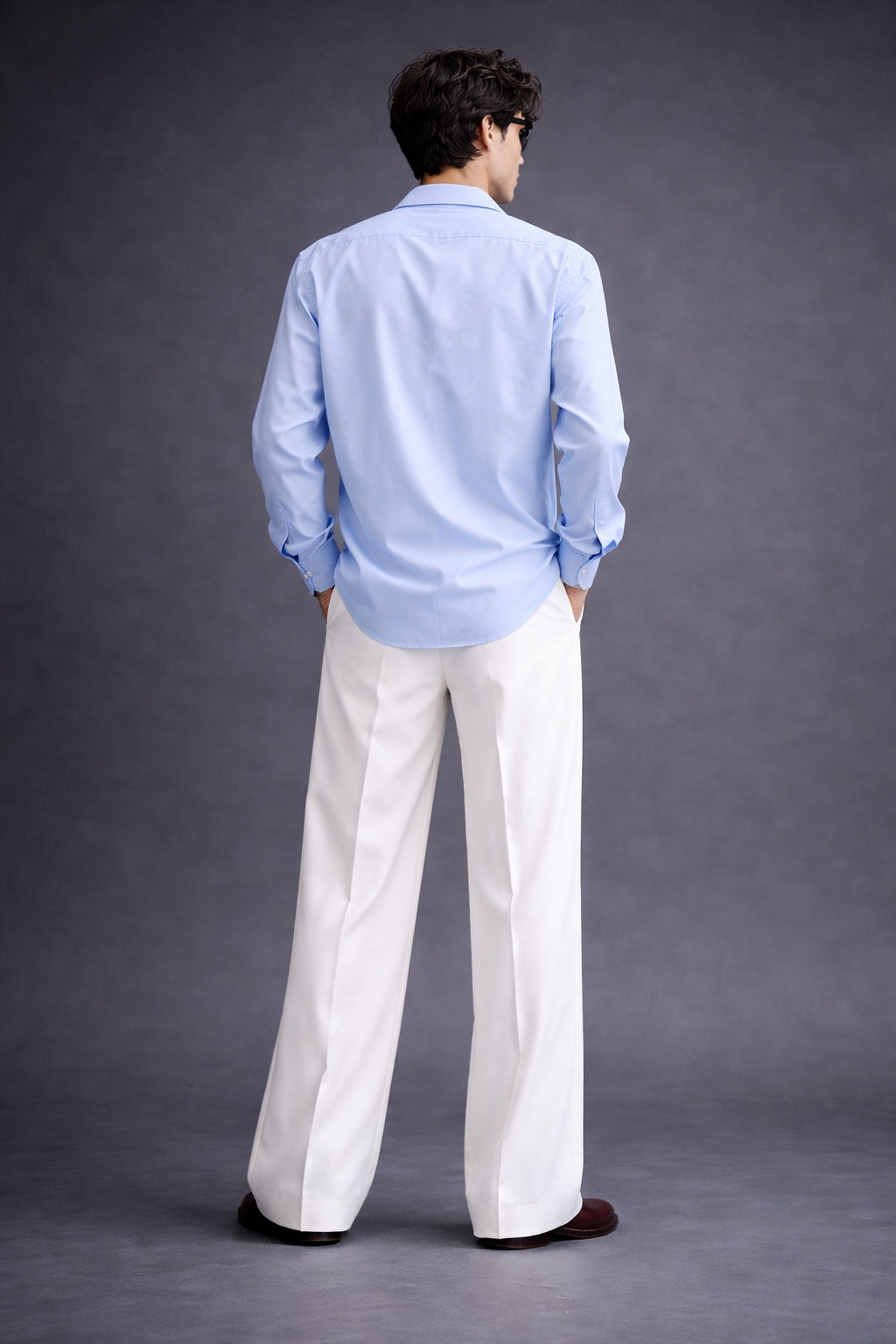 Sky Blue Evening Shirt- Regular Fit