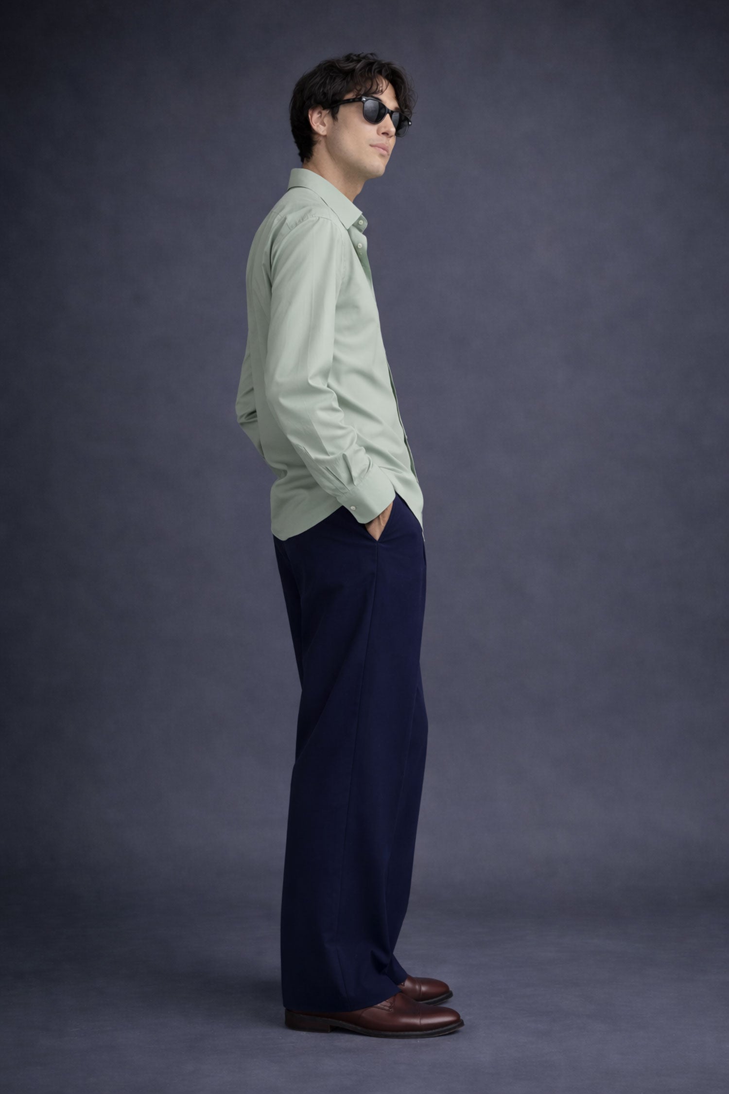 Sage Green Evening Shirt- Regular Fit