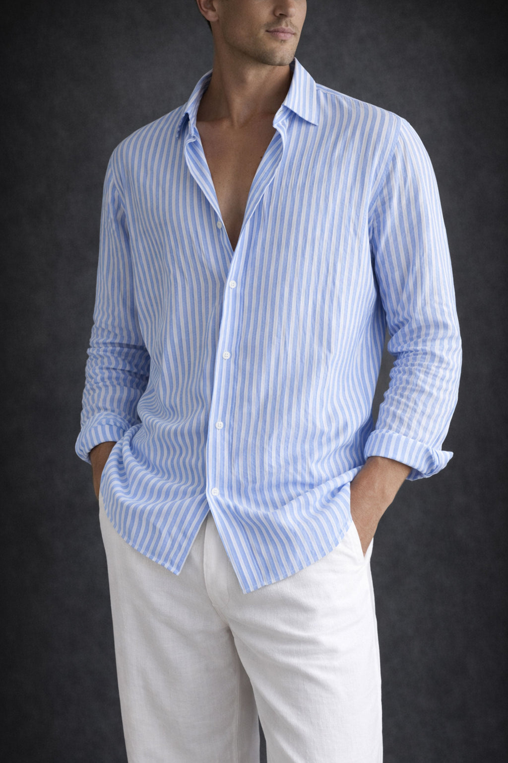 SeerSucker Shirt in Relaxed Fit-Blue