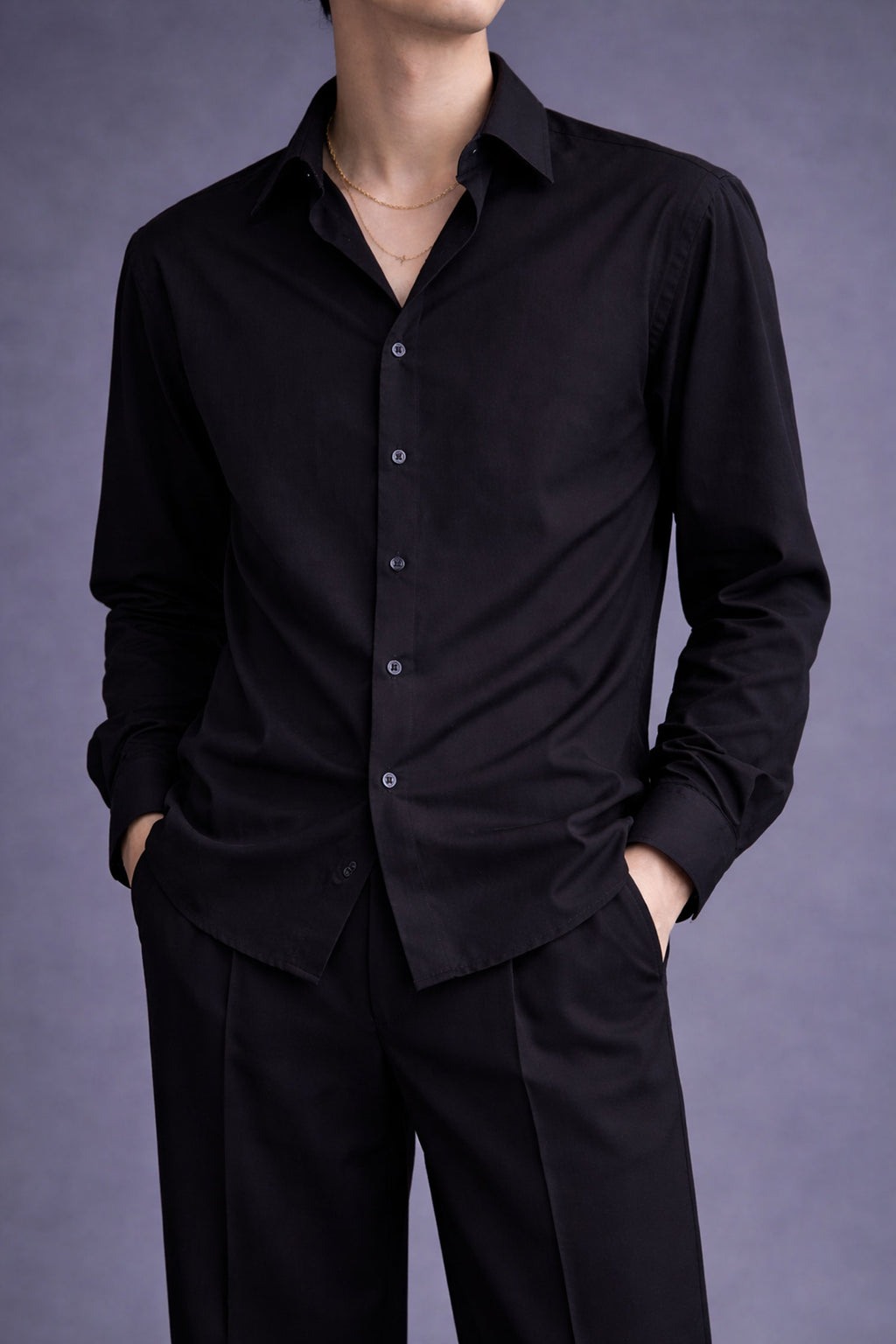 Black Evening Shirt- Regular Fit