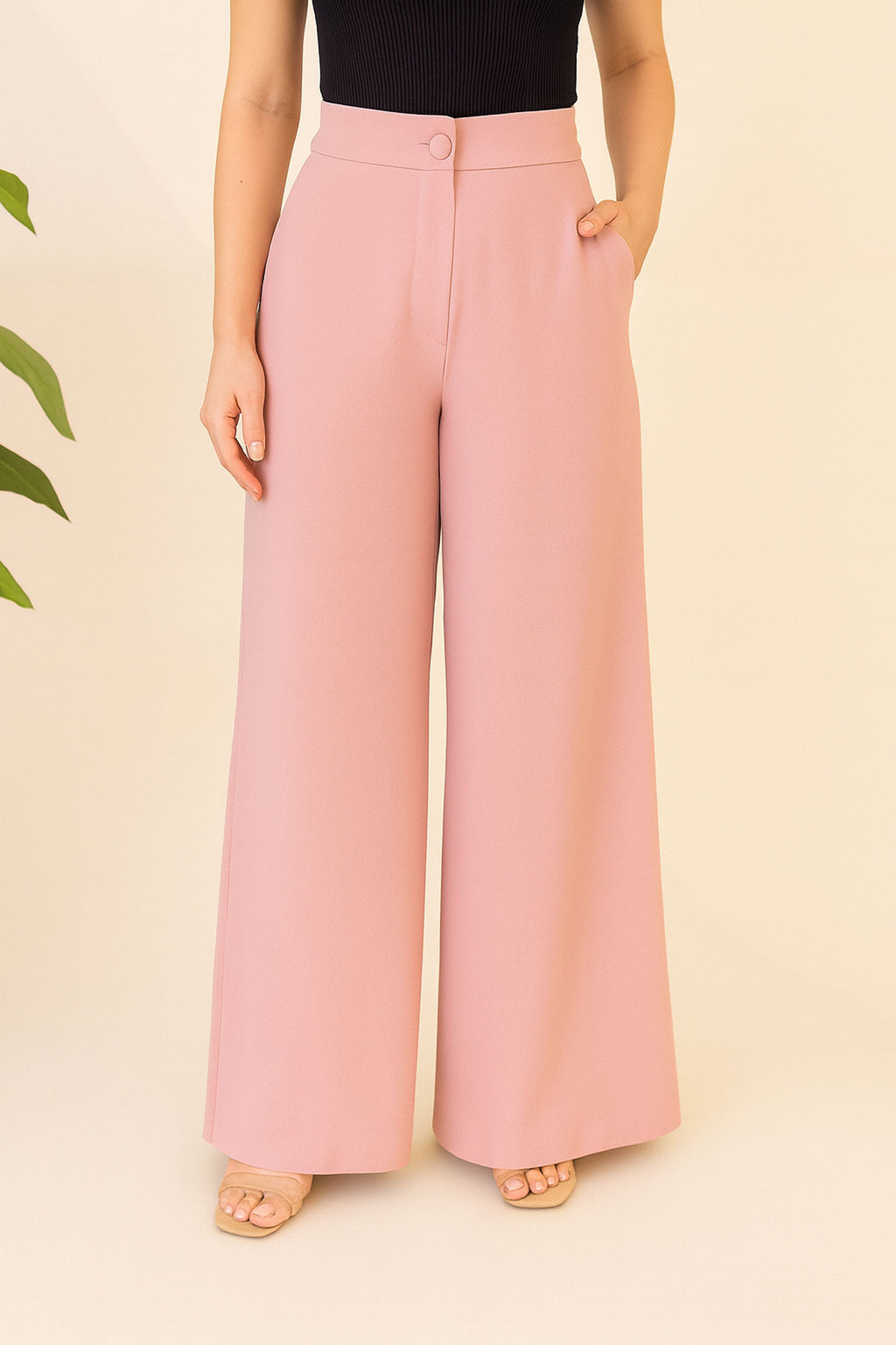 Straight Fit Wide Leg Pants