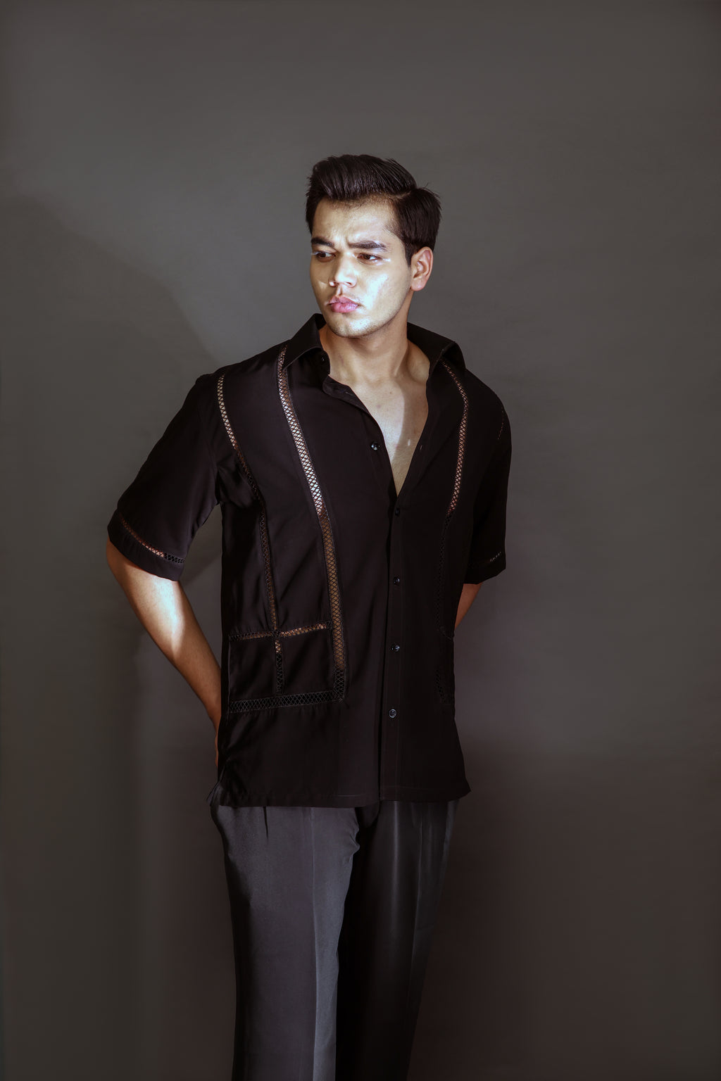 See Through Shirt- Black