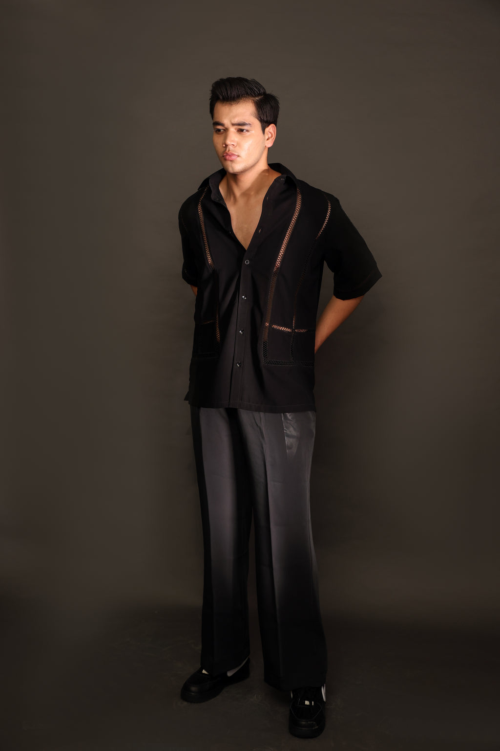 See Through Shirt- Black