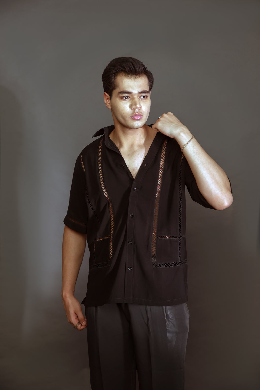 See Through Shirt- Black