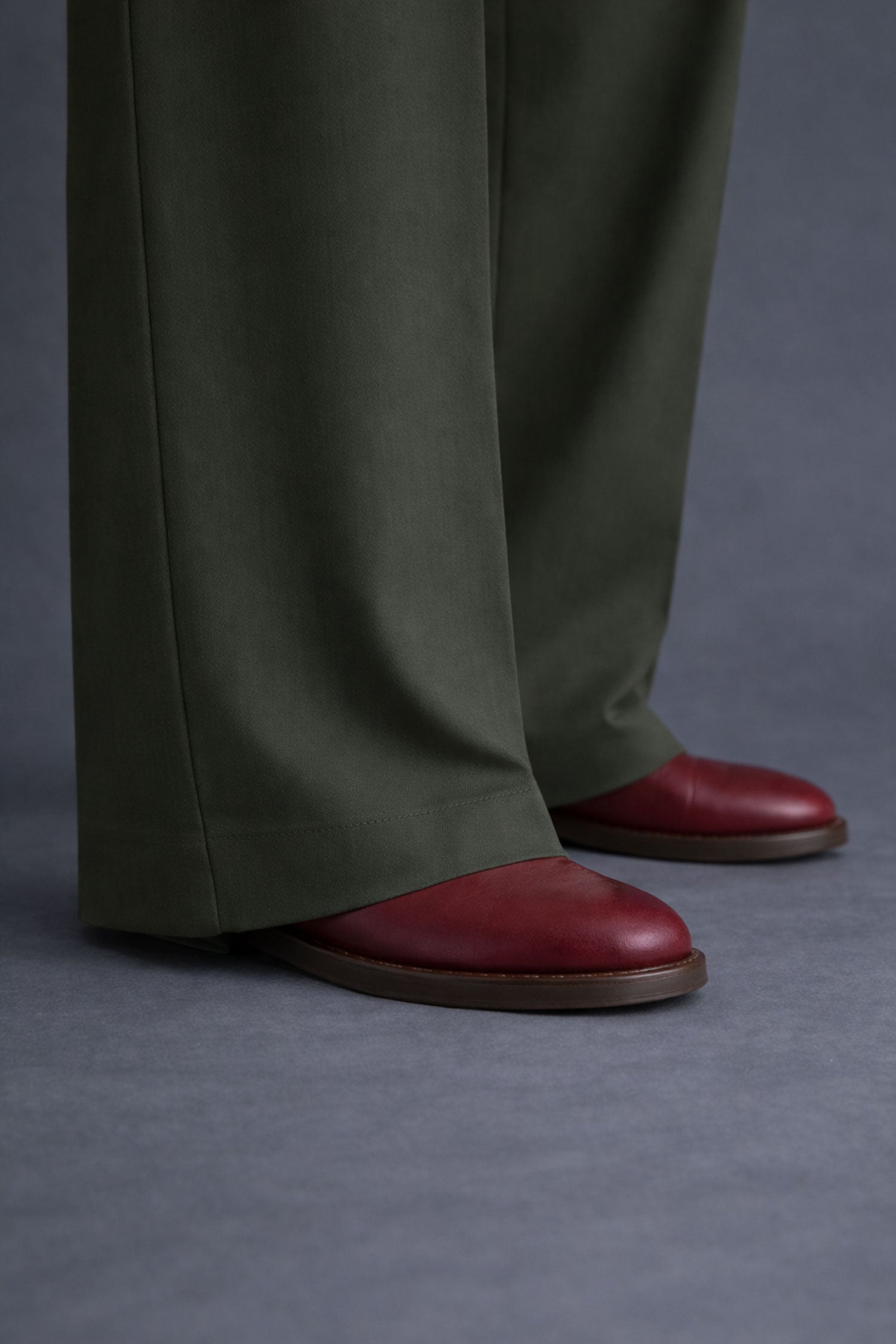 Wide Leg Pants-Dark Olive