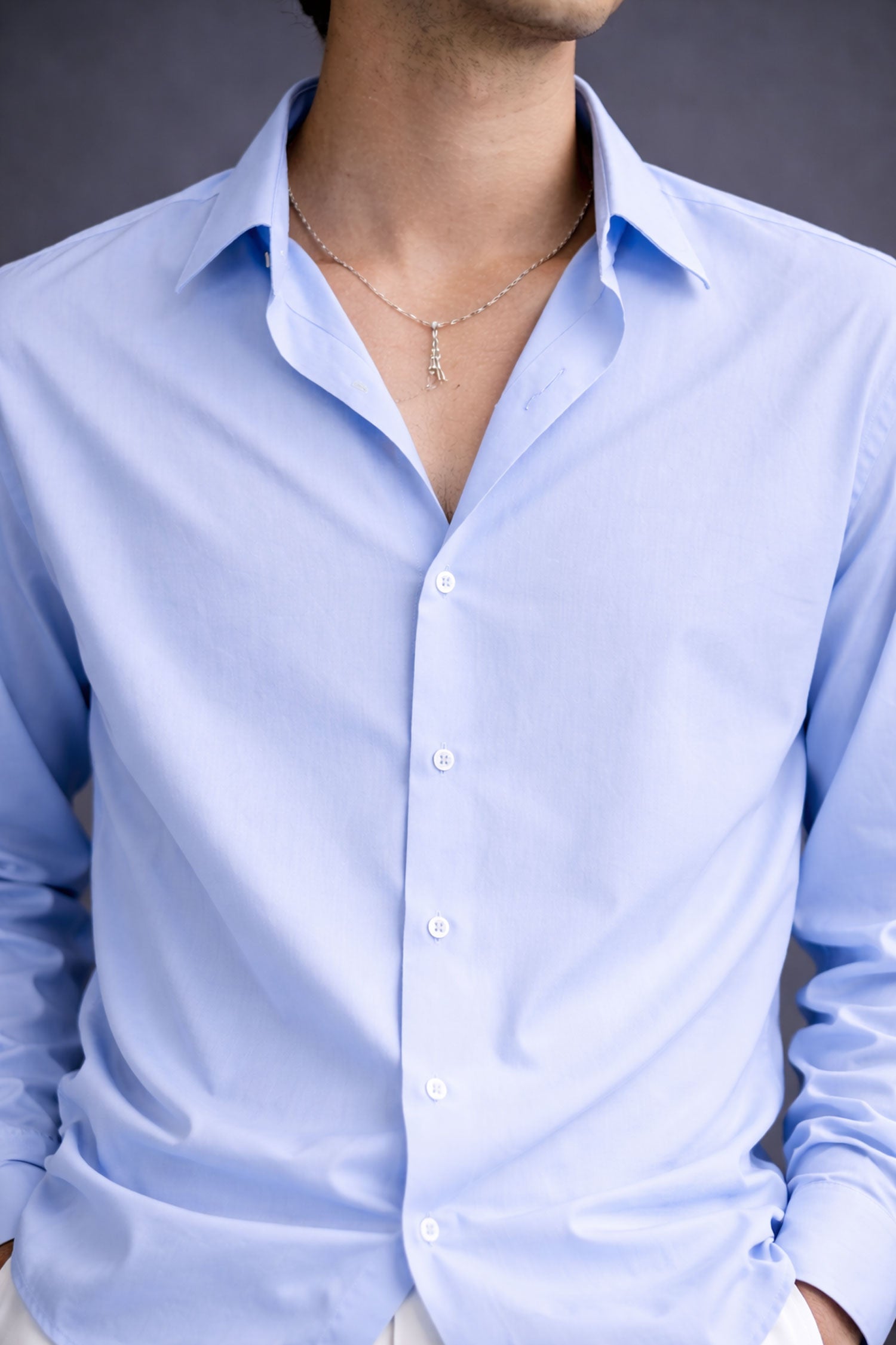 Sky Blue Evening Shirt- Regular Fit