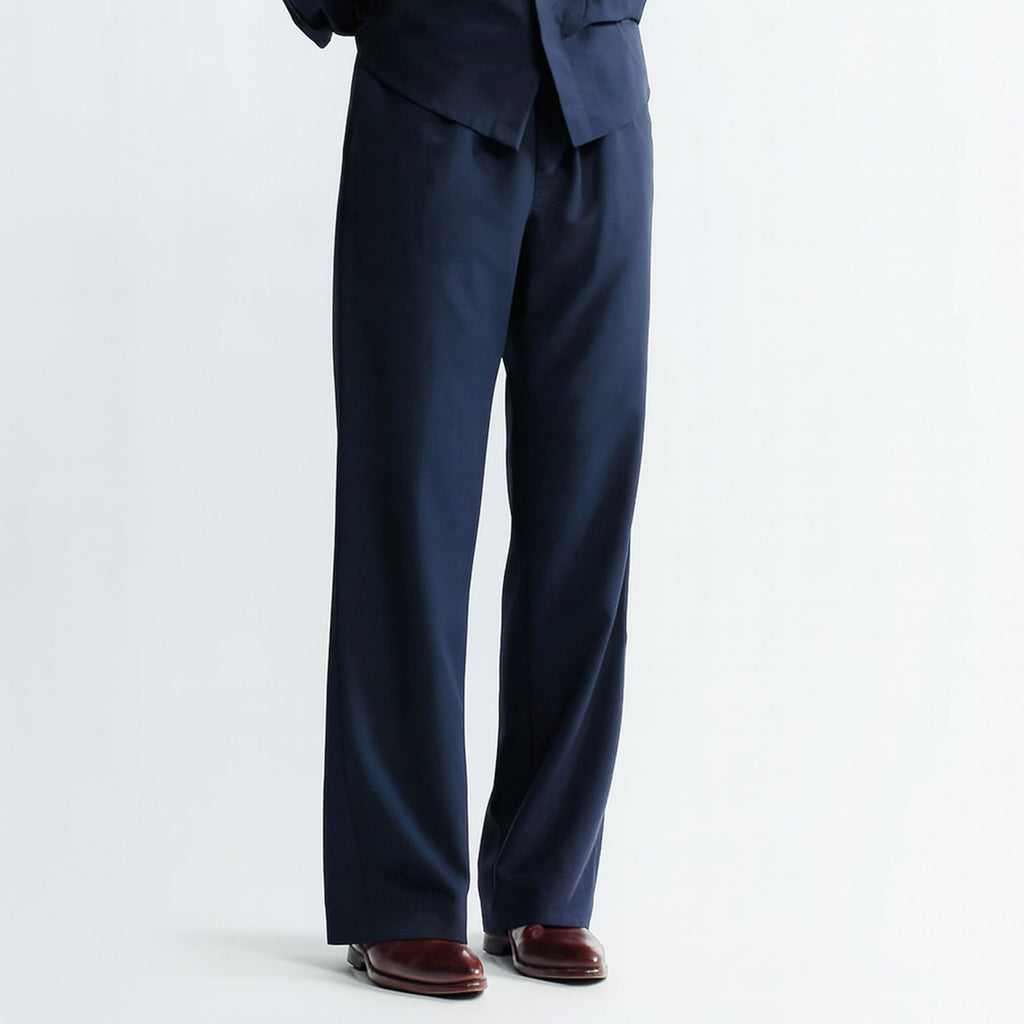 Men Straight Fit Trouser-Navy Blue