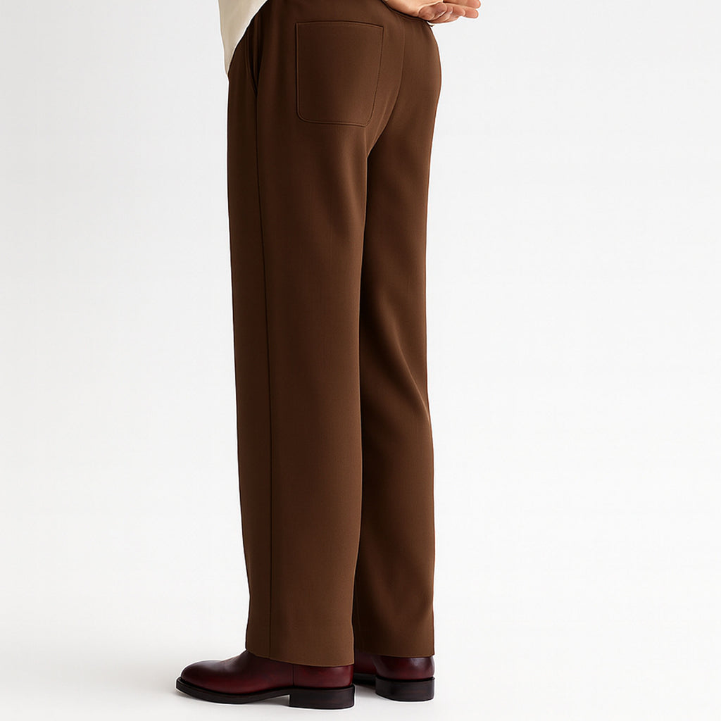 Men Straight Fit Trouser-Brown
