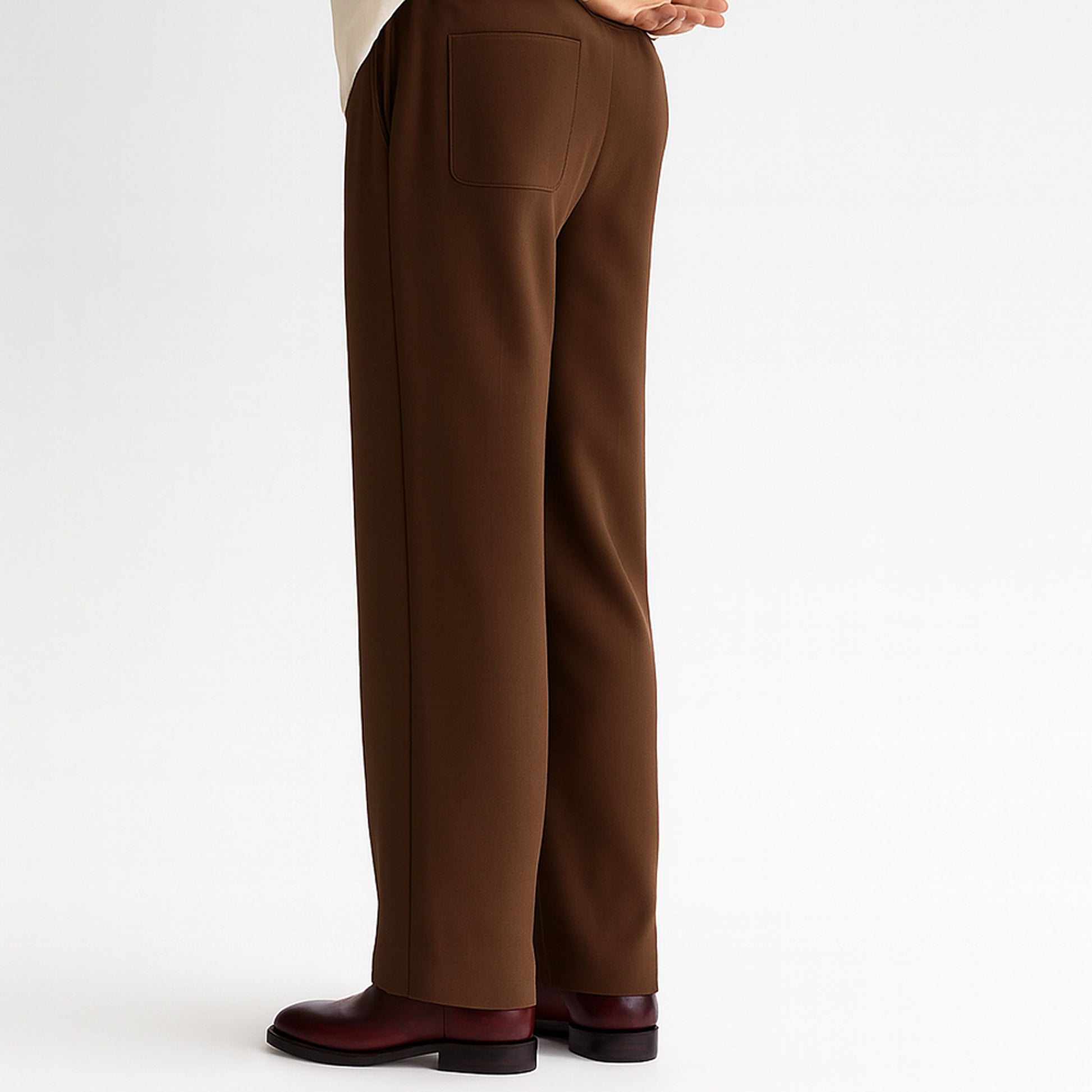 Men Straight Fit Trouser-Brown