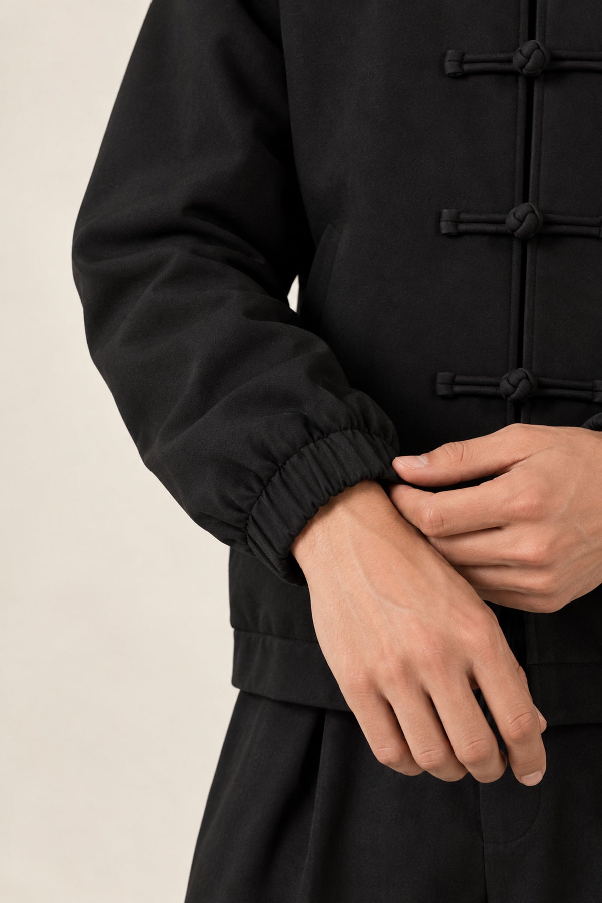 Black Jacket with Knot Closures