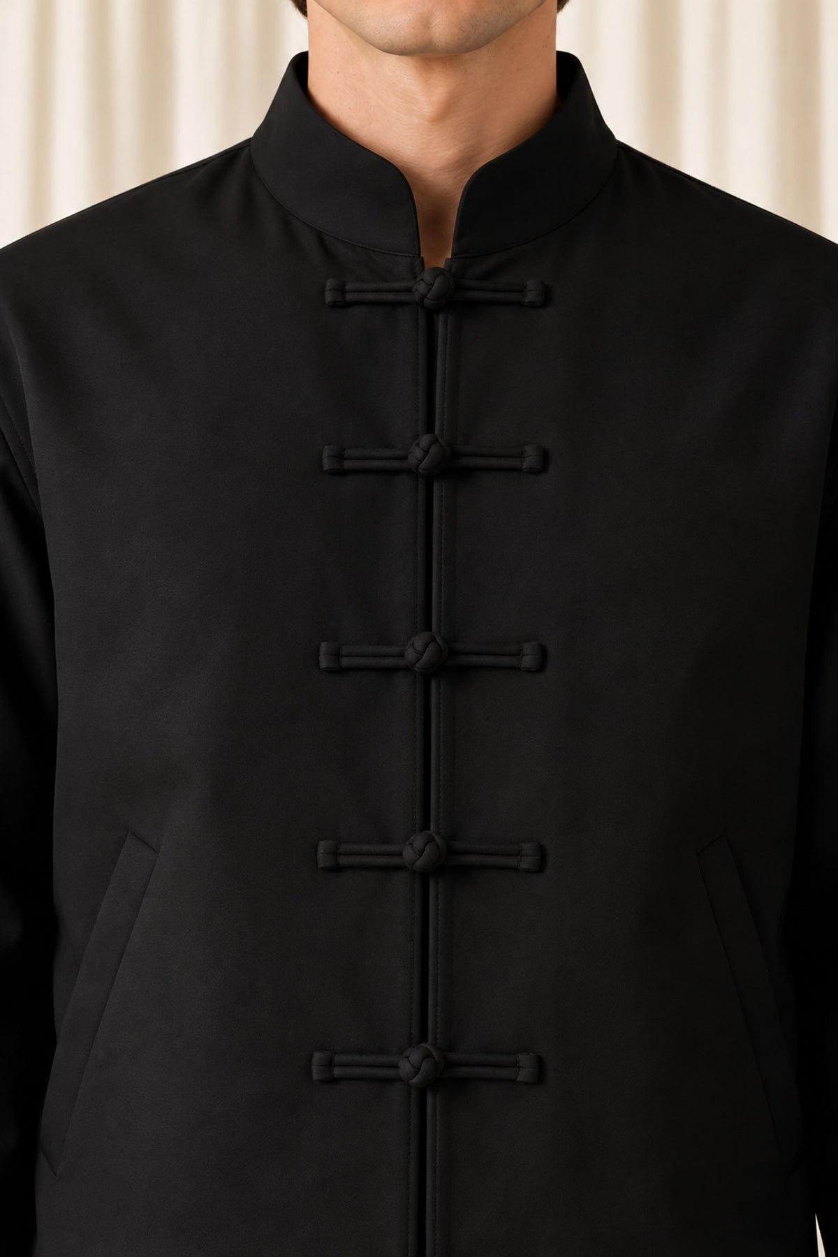 Black Jacket with Knot Closures